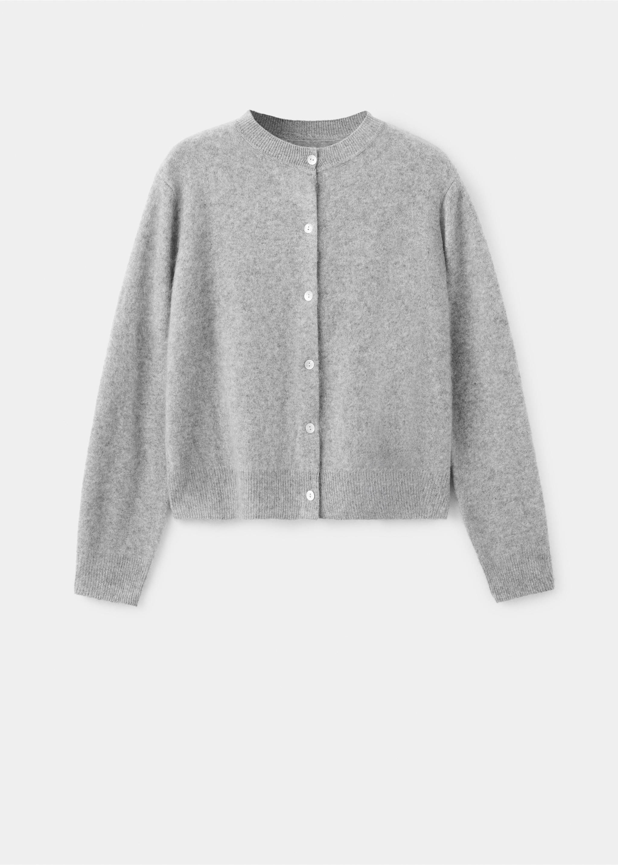 Grey knit cardigan with a round neckline and front button fastening., Medium Heather Grey. Ref: 47091360-00.