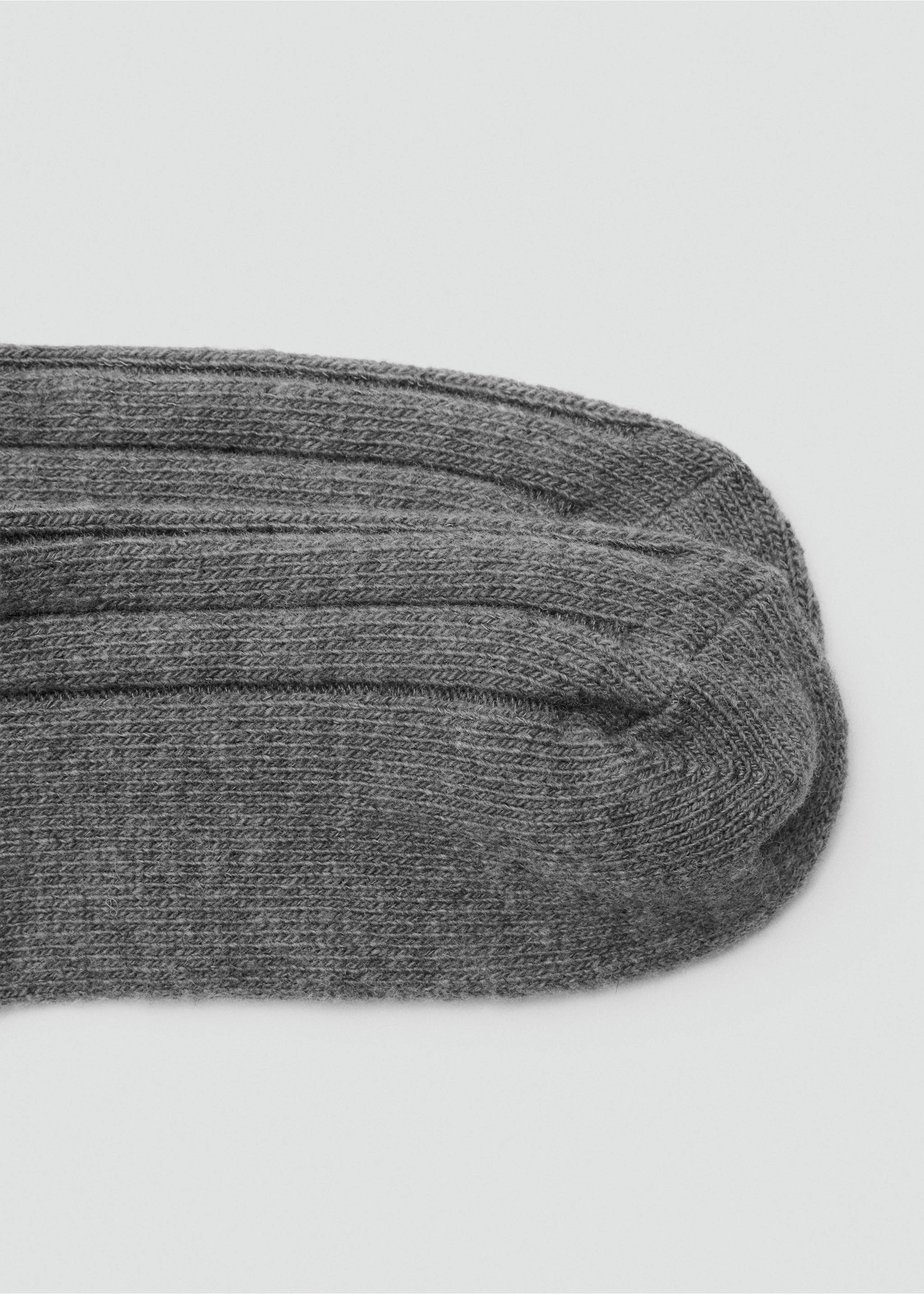 Close-up of a grey ribbed sock., Grey. Ref: 47091381-00.