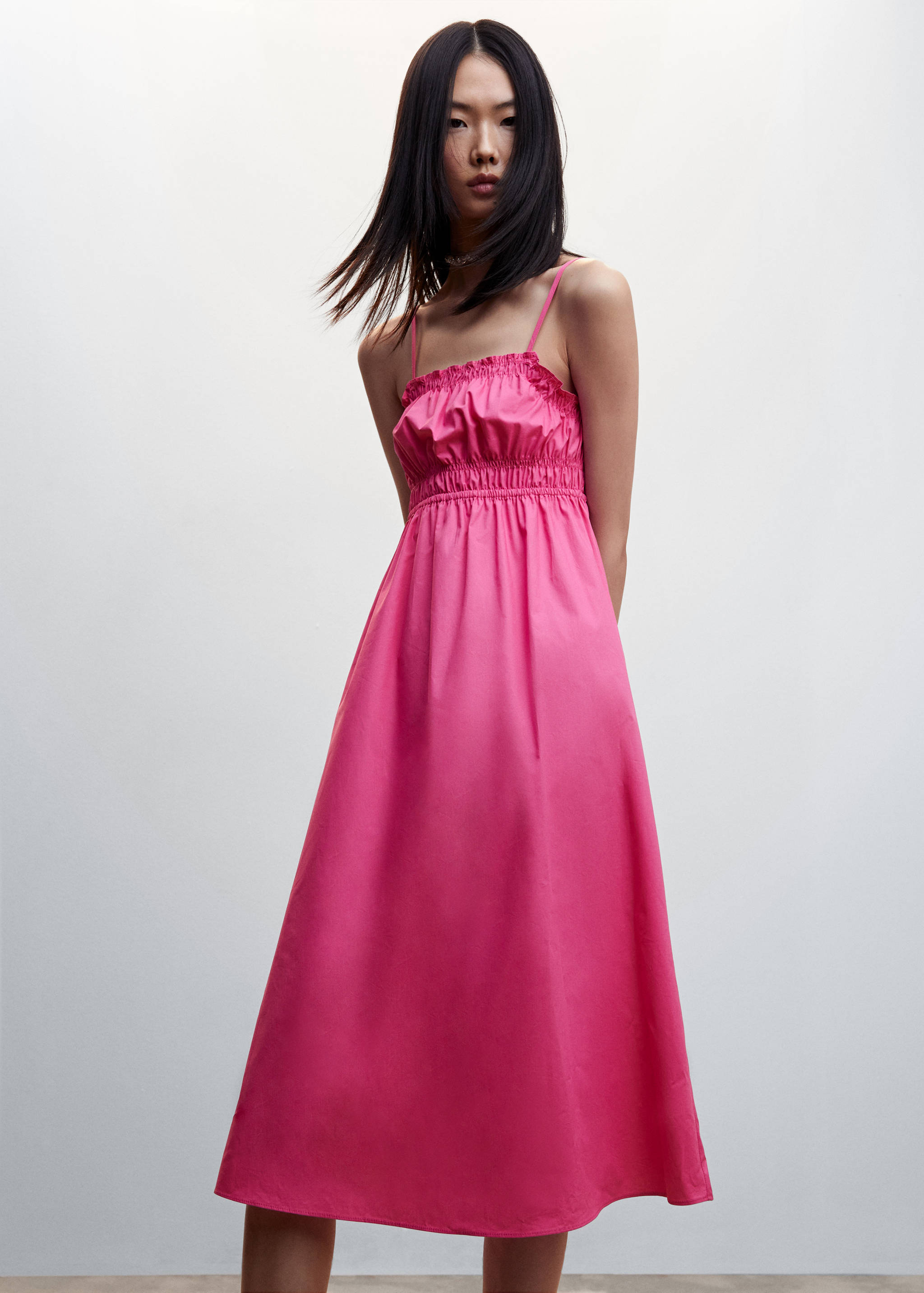 100% cotton midi dress - Medium plane