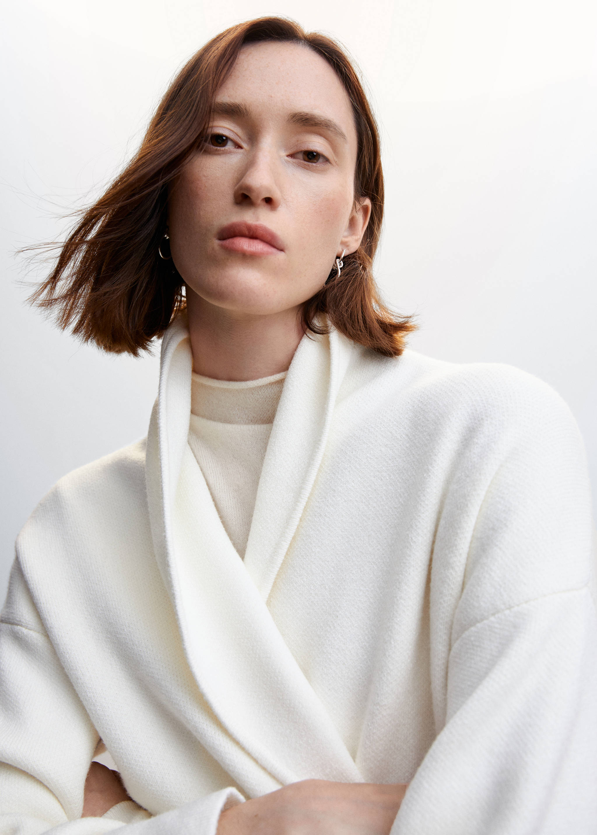 معطف محبوك كبير الحجم بجيوب - تفاصيل المنتج 1