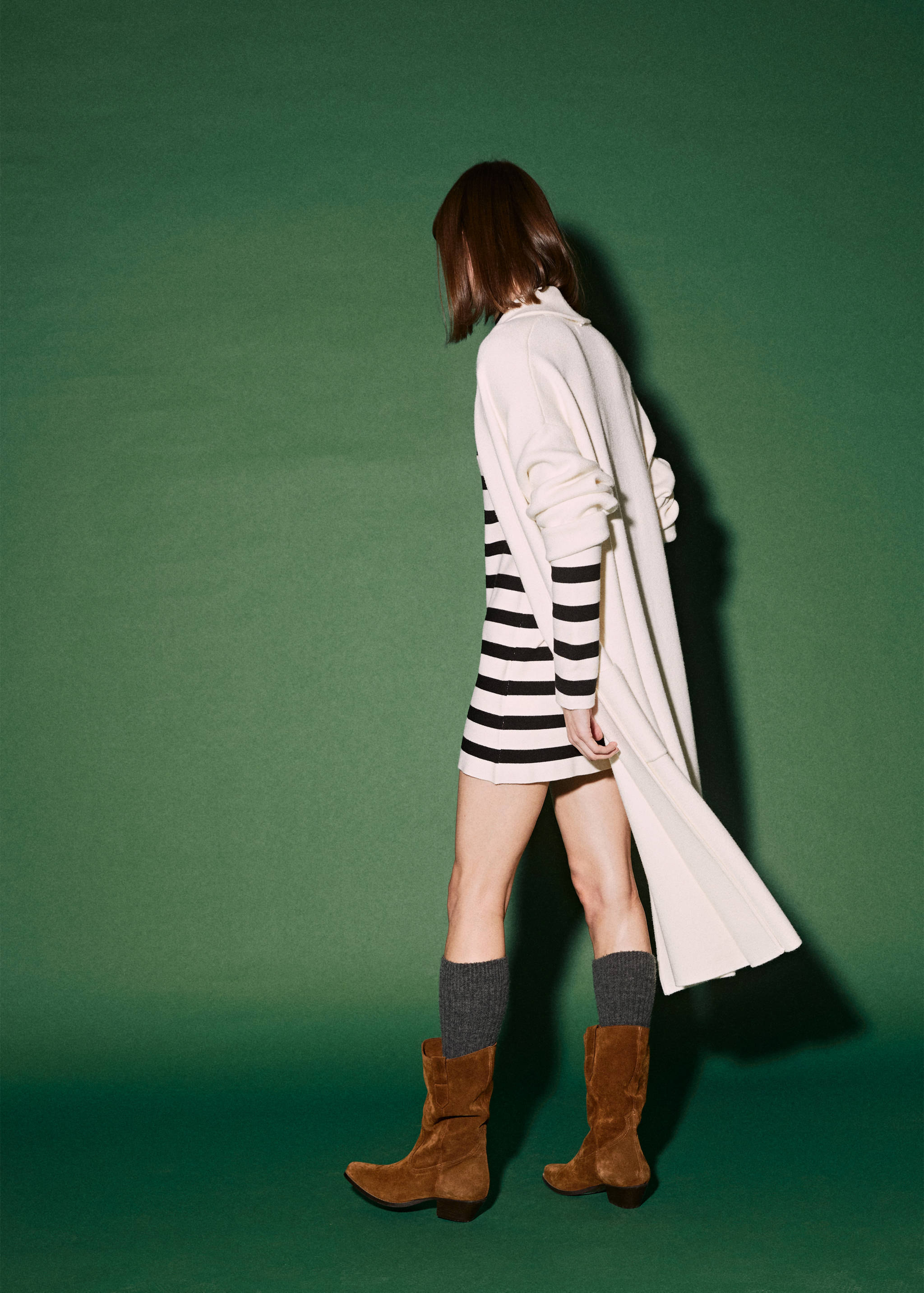 معطف محبوك كبير الحجم بجيوب - تفاصيل المنتج 6