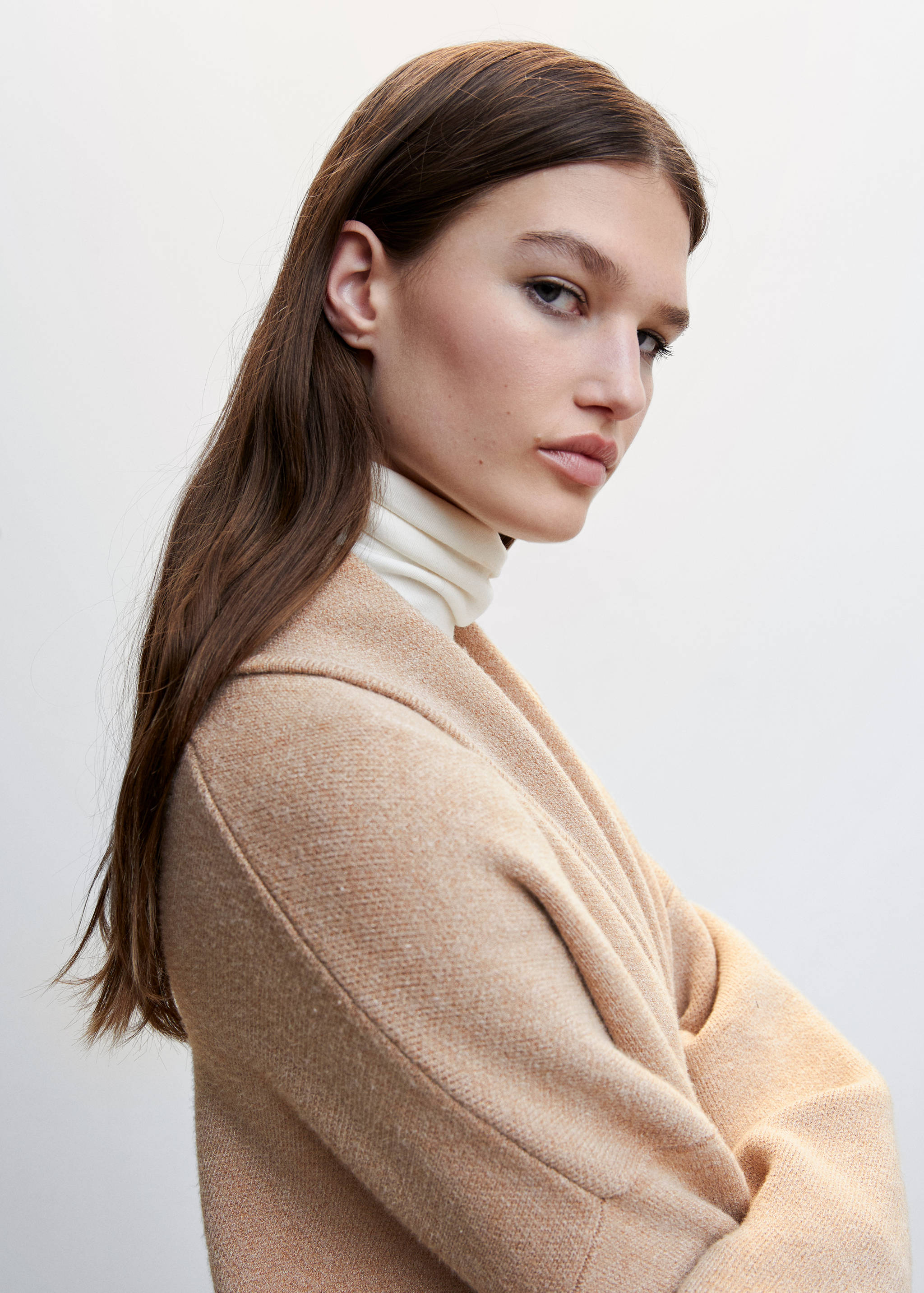 معطف محبوك كبير الحجم بجيوب - تفاصيل المنتج 1