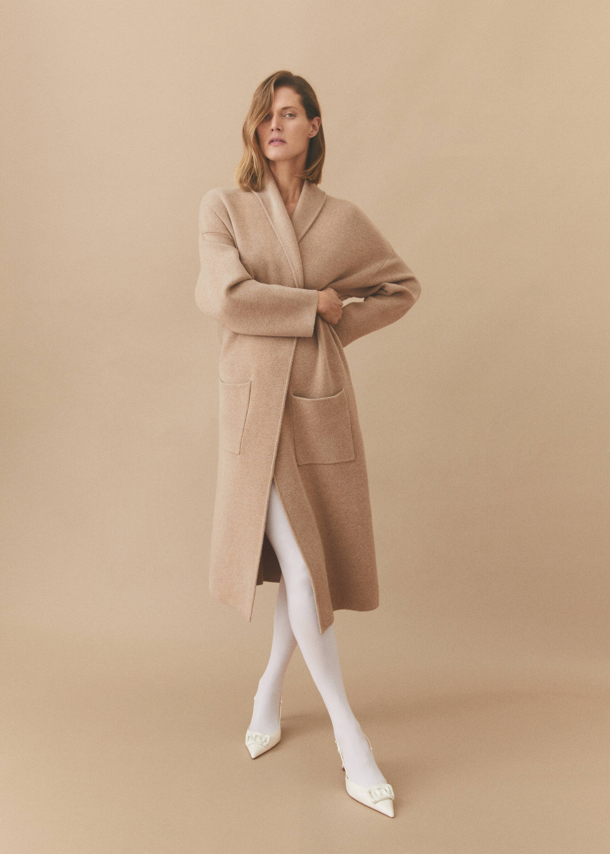 معطف محبوك كبير الحجم بجيوب - تفاصيل المنتج 7