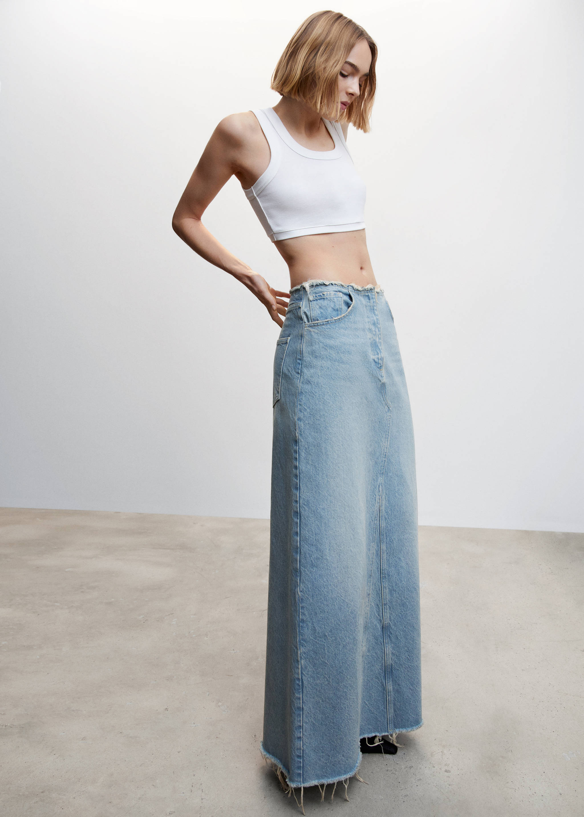 Denim long skirt - Details of the article 2