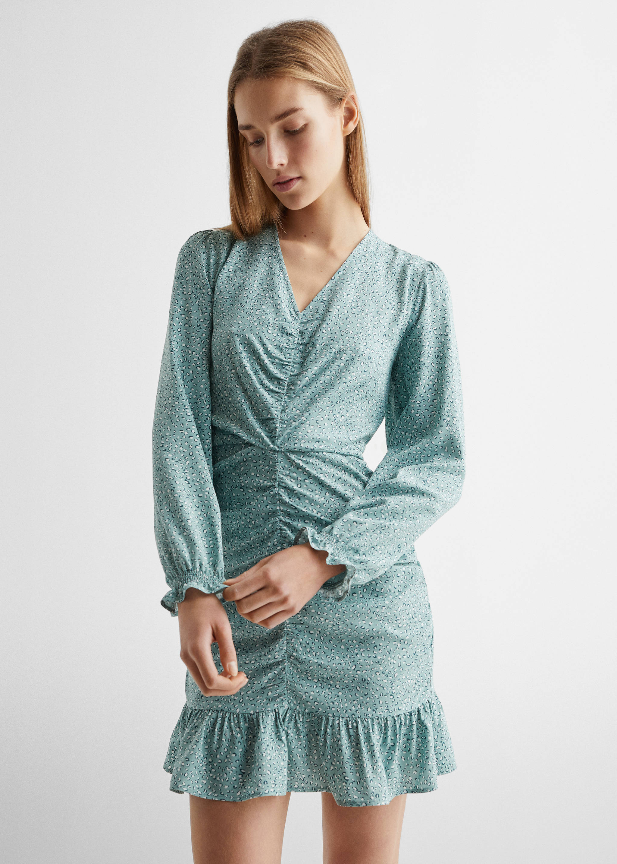 فستان مطبوع بأشكال حيوانات - رؤية وسط