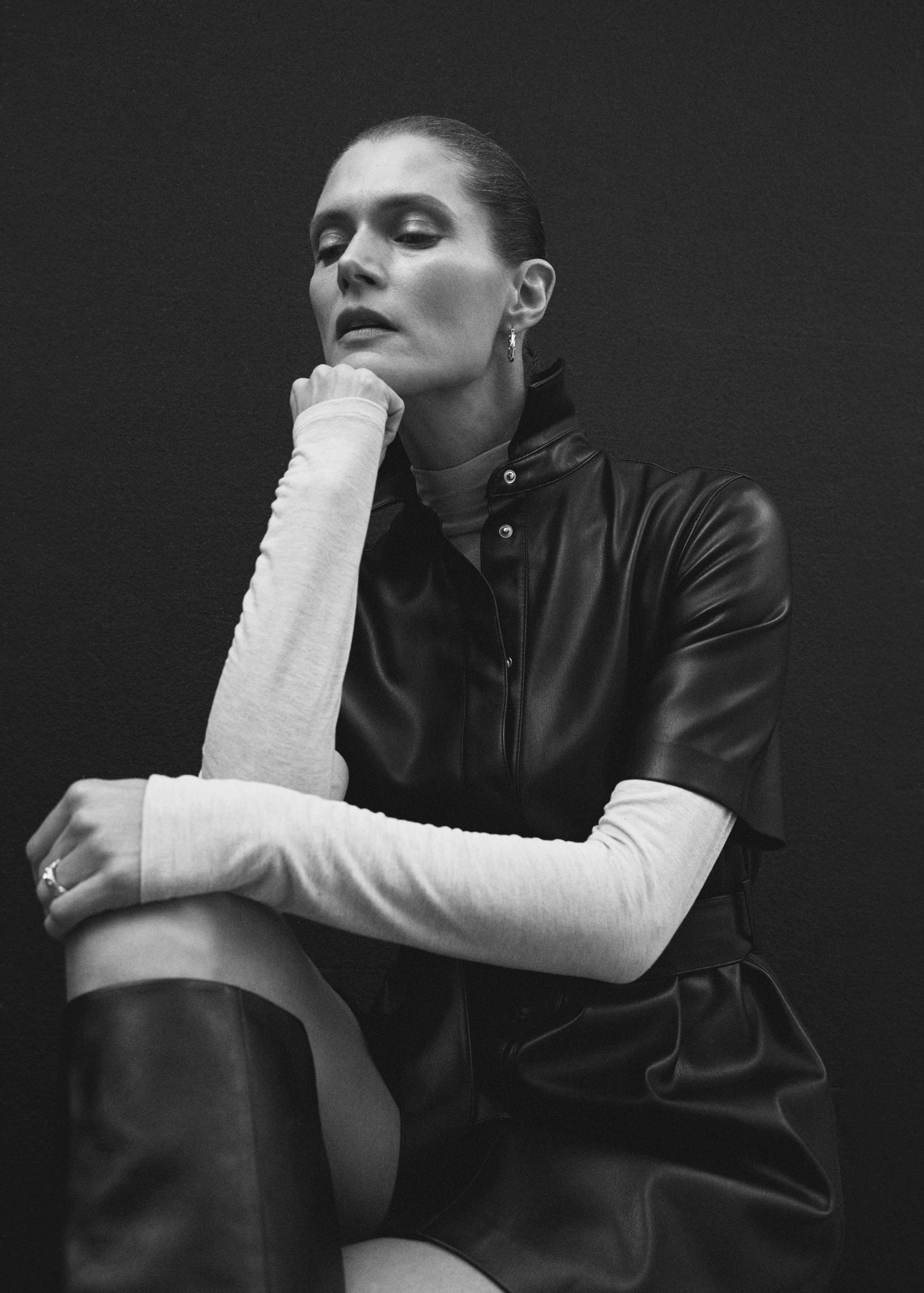 Leather-effect shirt dress - Details of the article 2