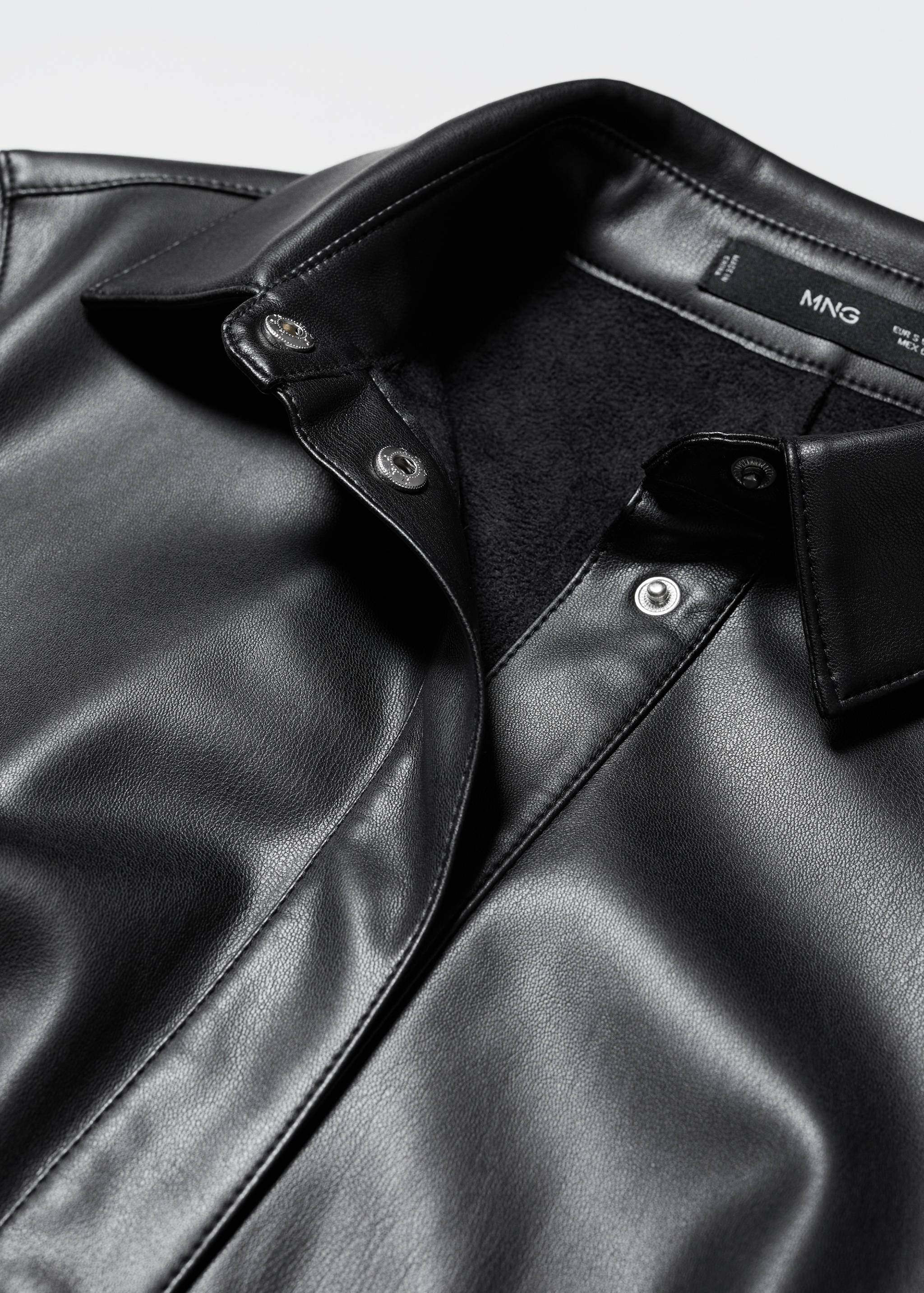 Leather-effect shirt dress - Details of the article 8