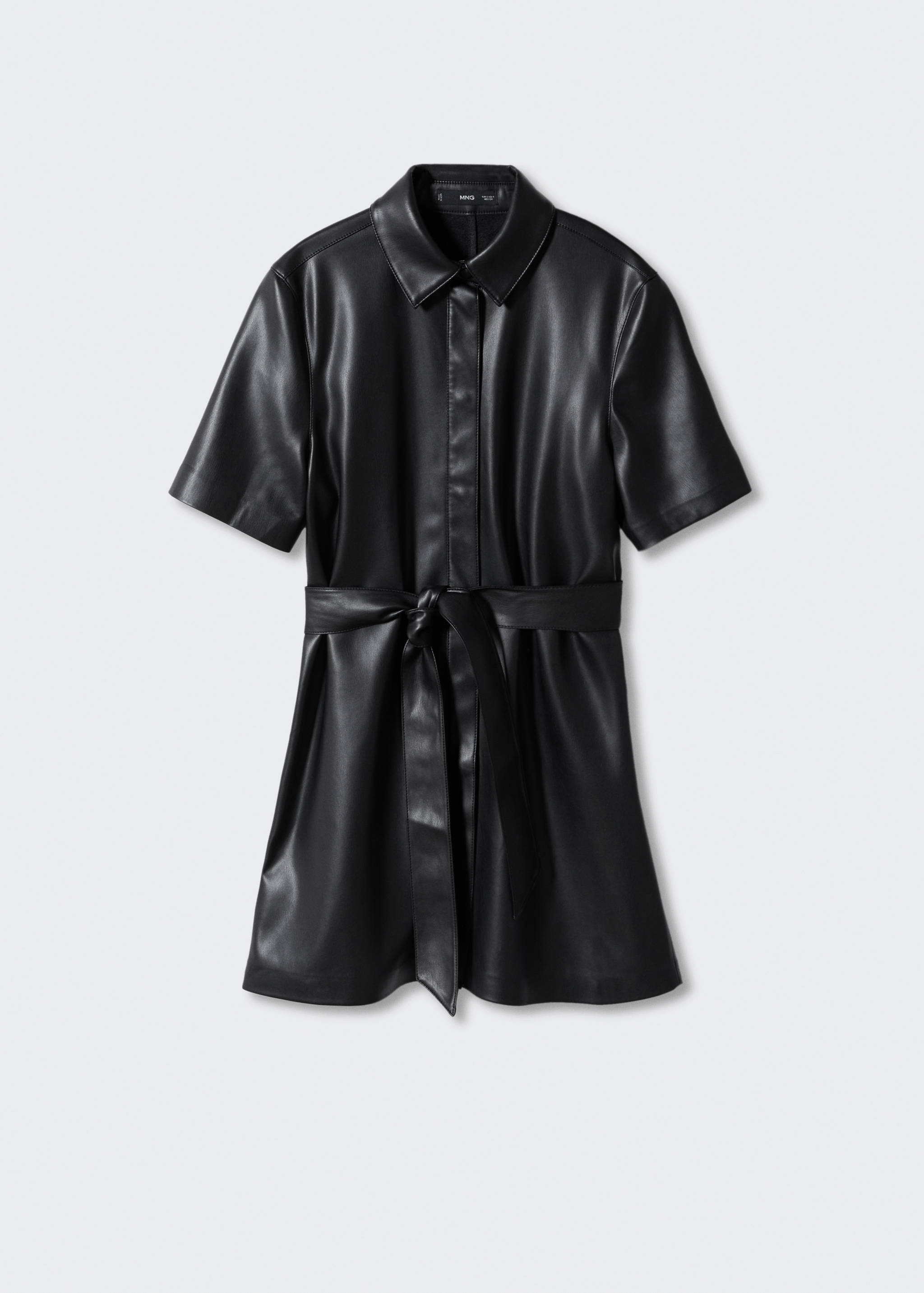 Leather-effect shirt dress - Article without model