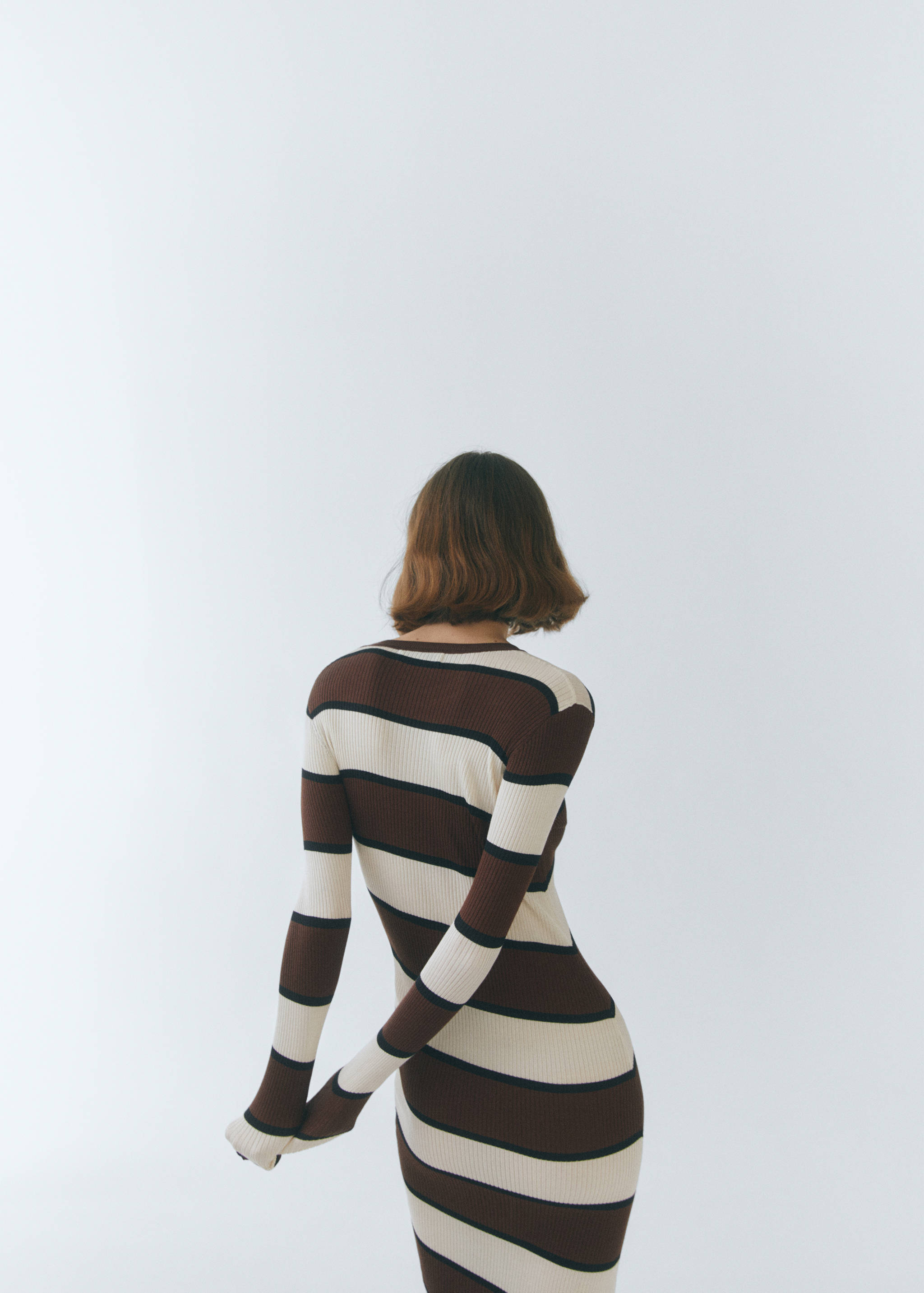Striped ribbed knit dress - Details of the article 2
