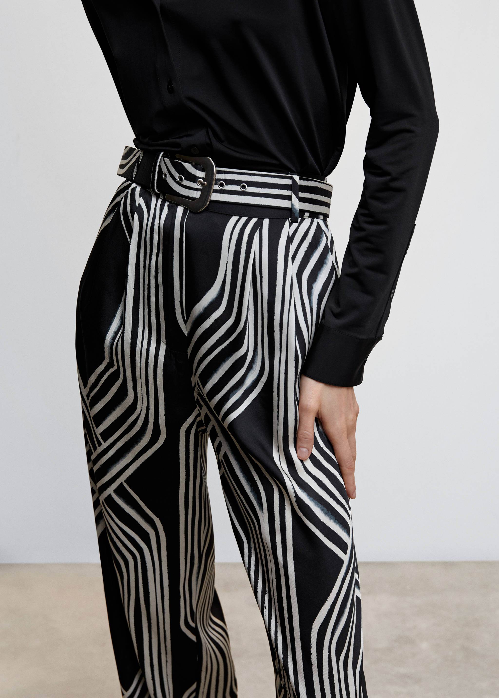 印花阔腿裤 - null