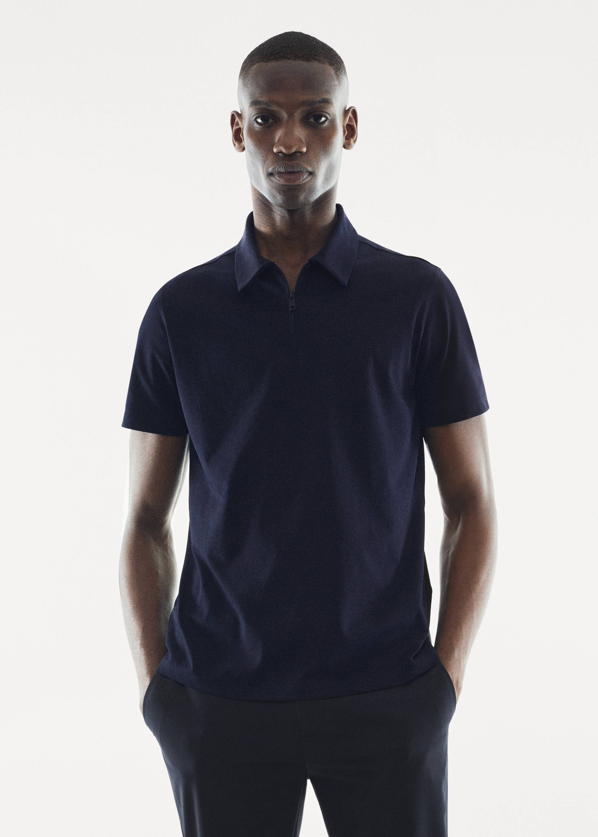 Polo coton zippé - Plan moyen