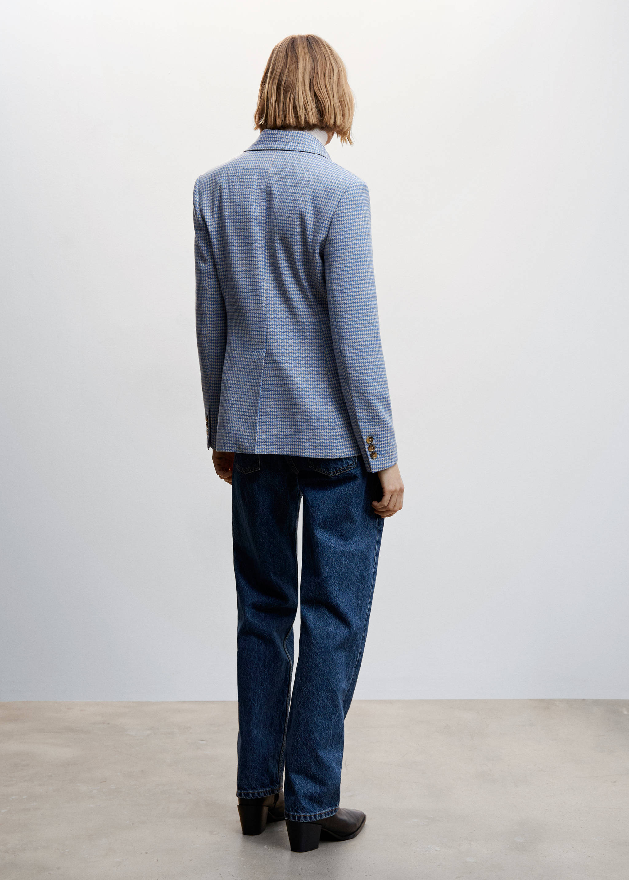 Houndstooth wool-blend blazer - Reverse of the article