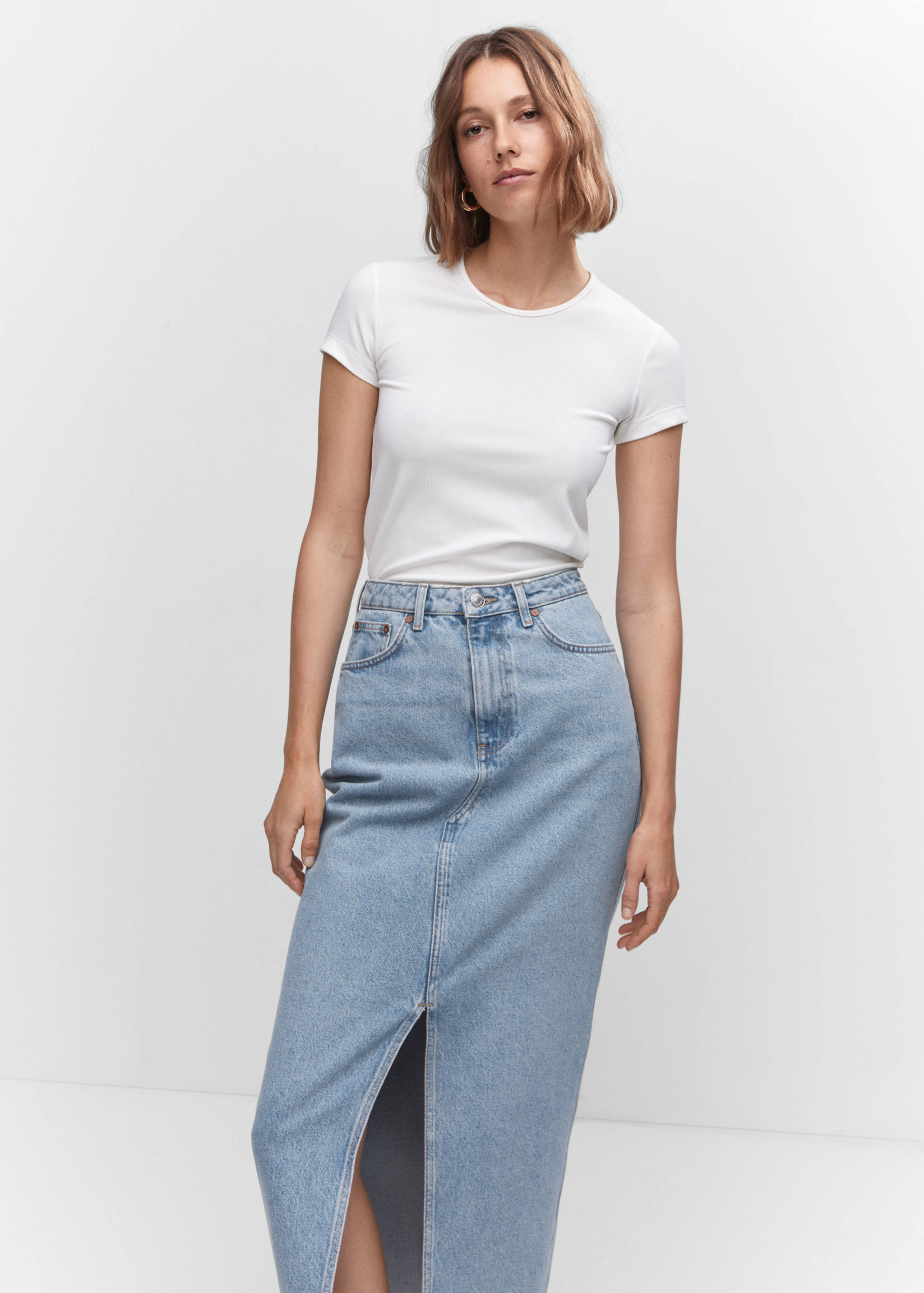 Φούστα denim σκίσιμο - Λεπτομέρεια του προϊόντος 1