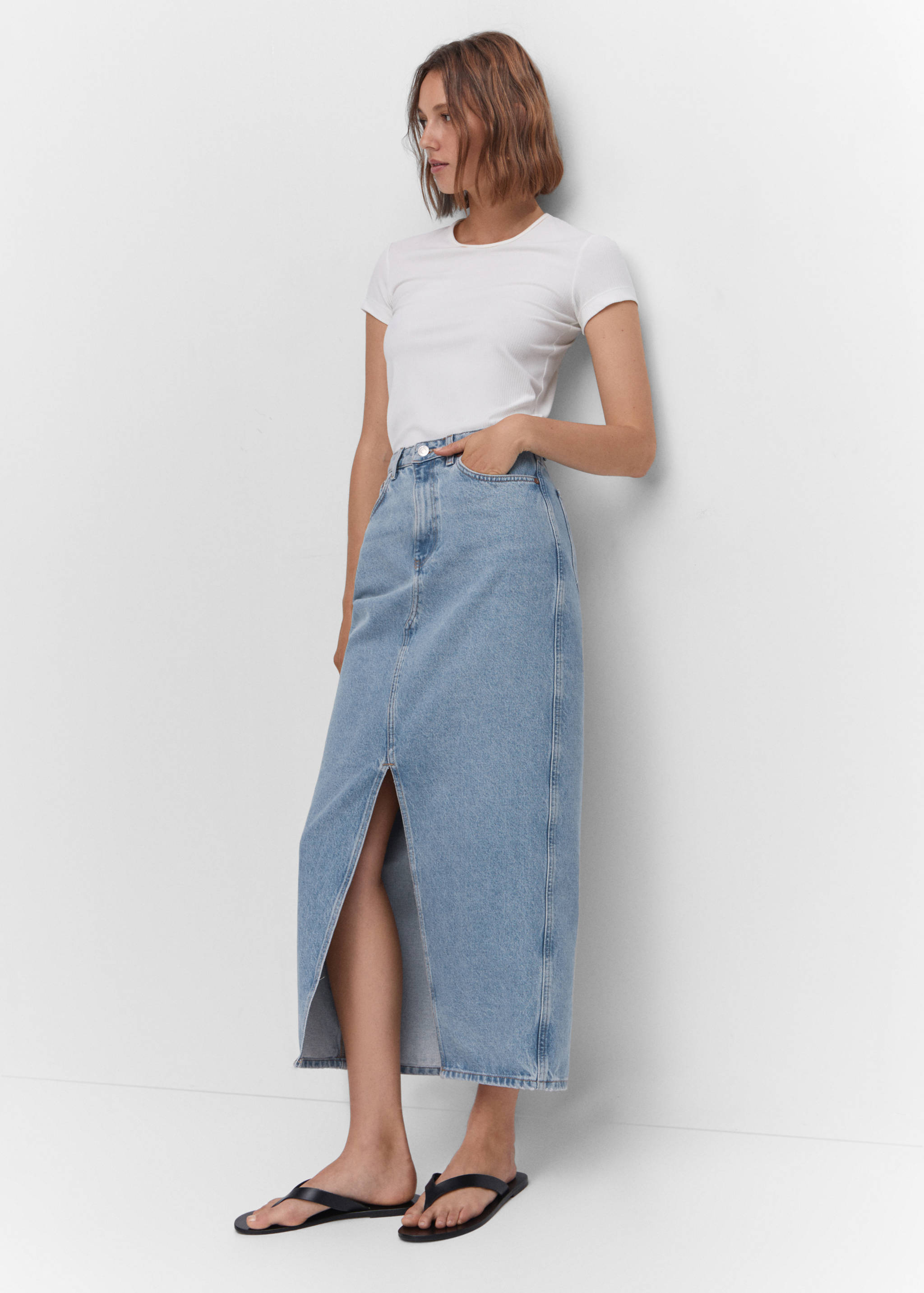 Φούστα denim σκίσιμο - Λεπτομέρεια του προϊόντος 2