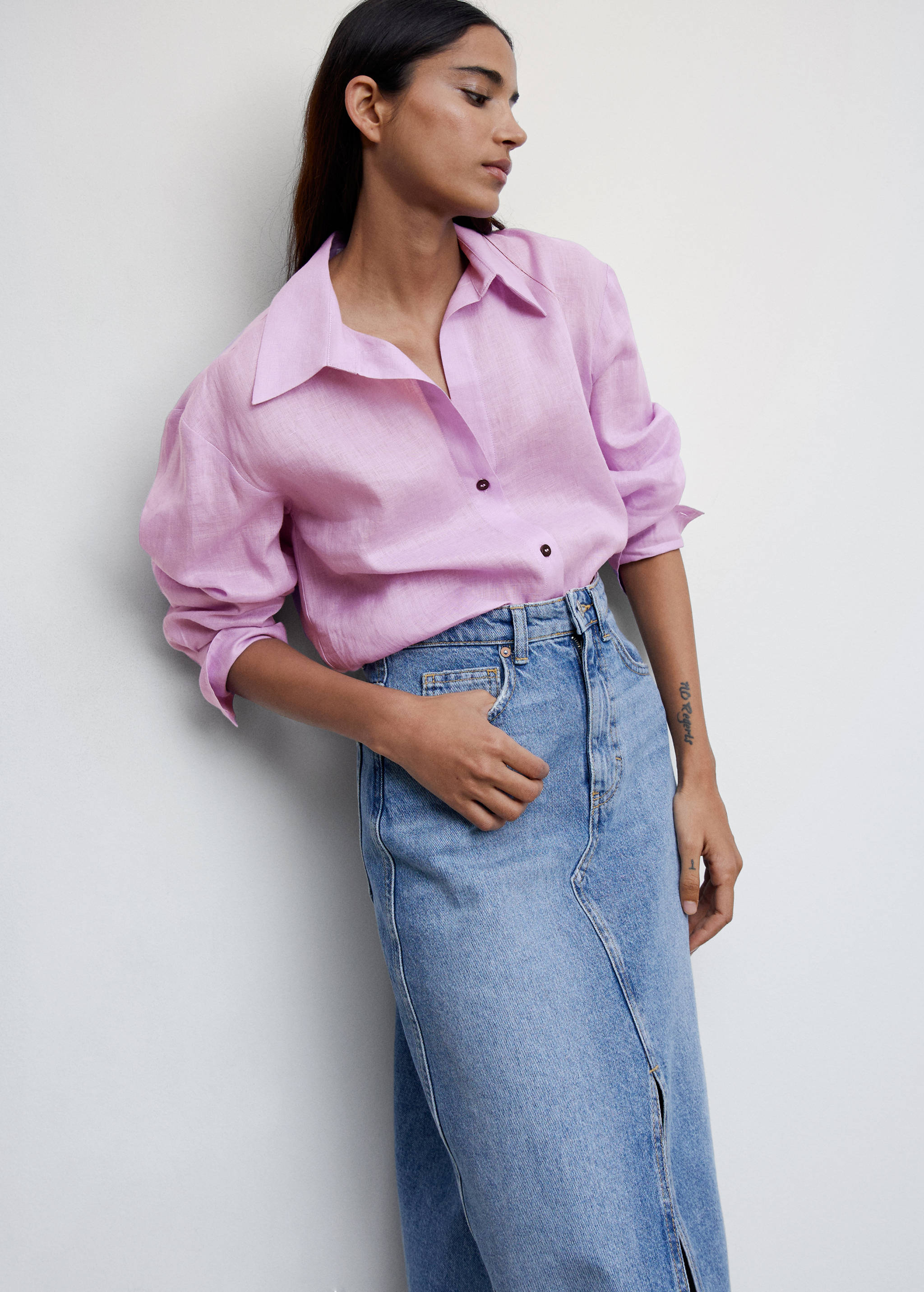 Linen 100% shirt - Details of the article 2