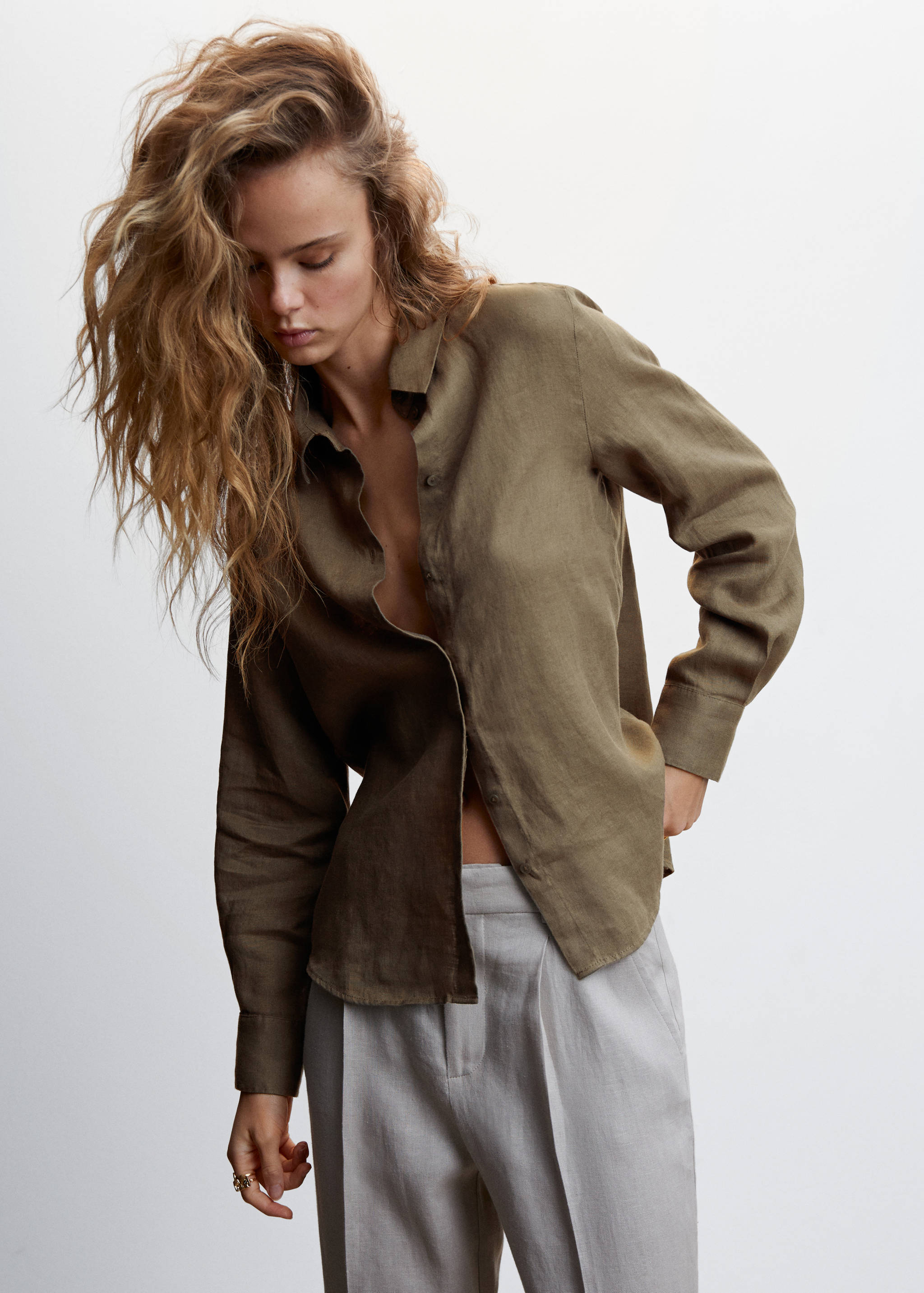 Рубашка 100% лен - Средний план