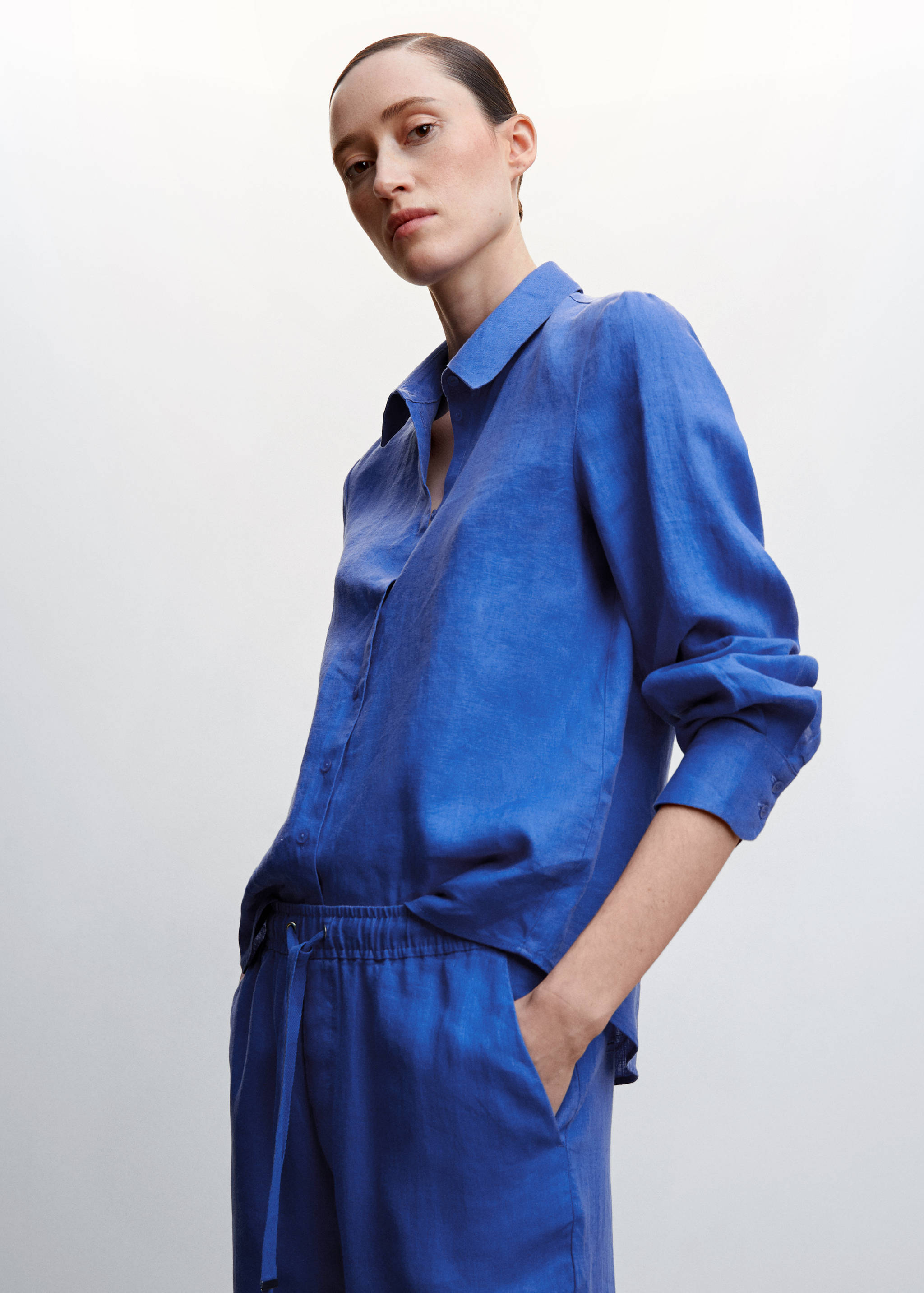 Рубашка 100% лен - Средний план