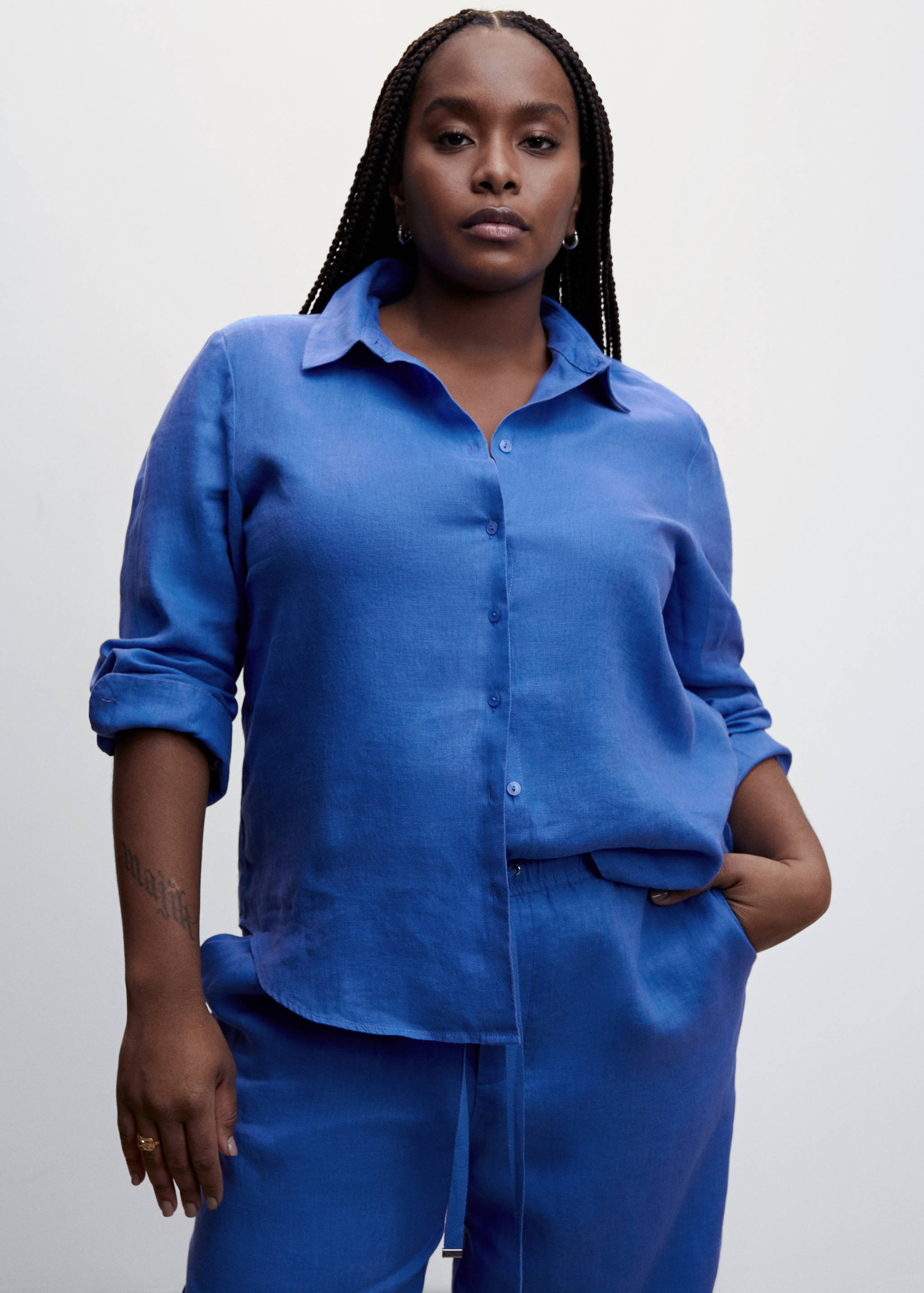 Рубашка 100% лен - Деталь изделия 5