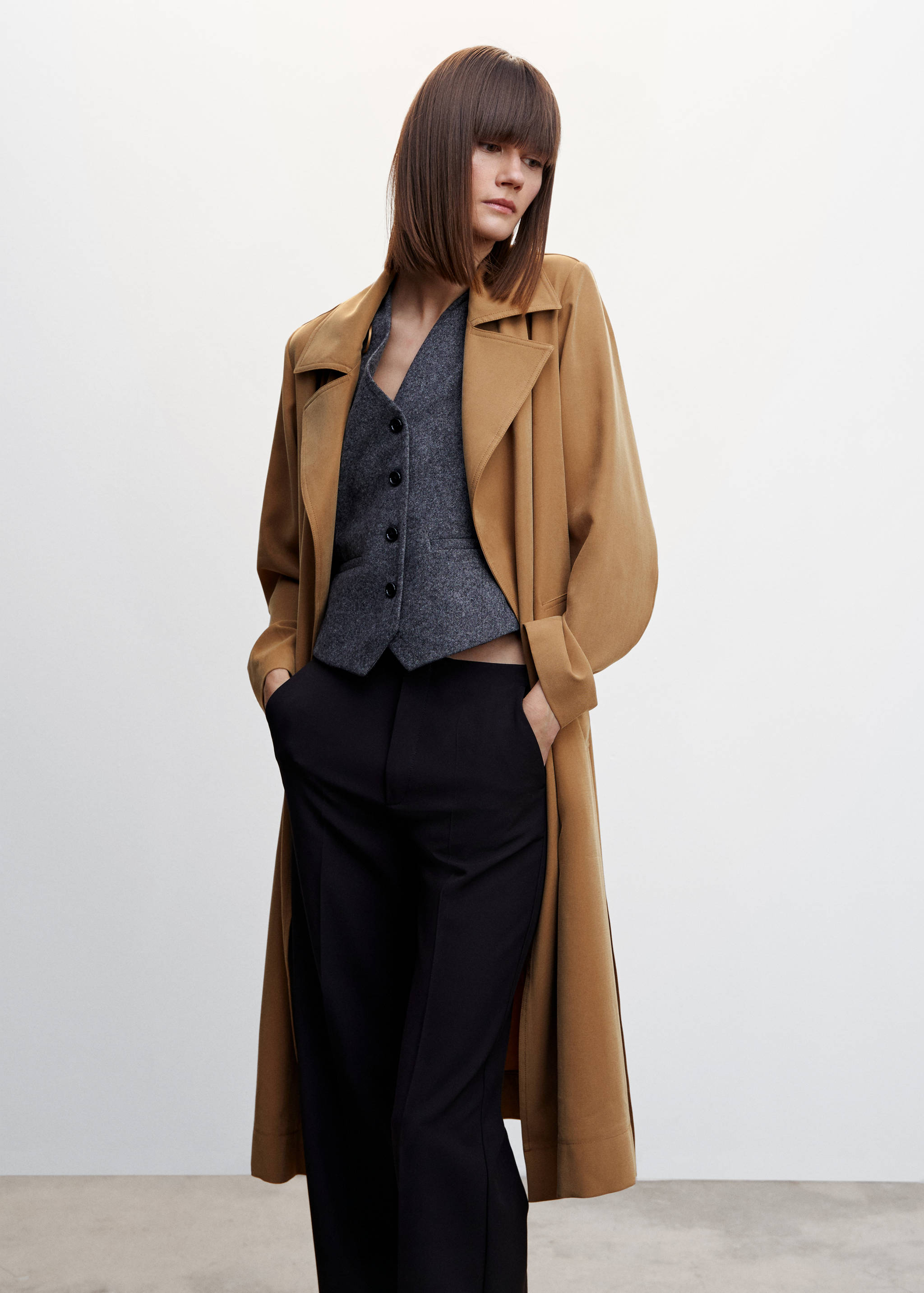 Flowy lapel trench - Medium plane