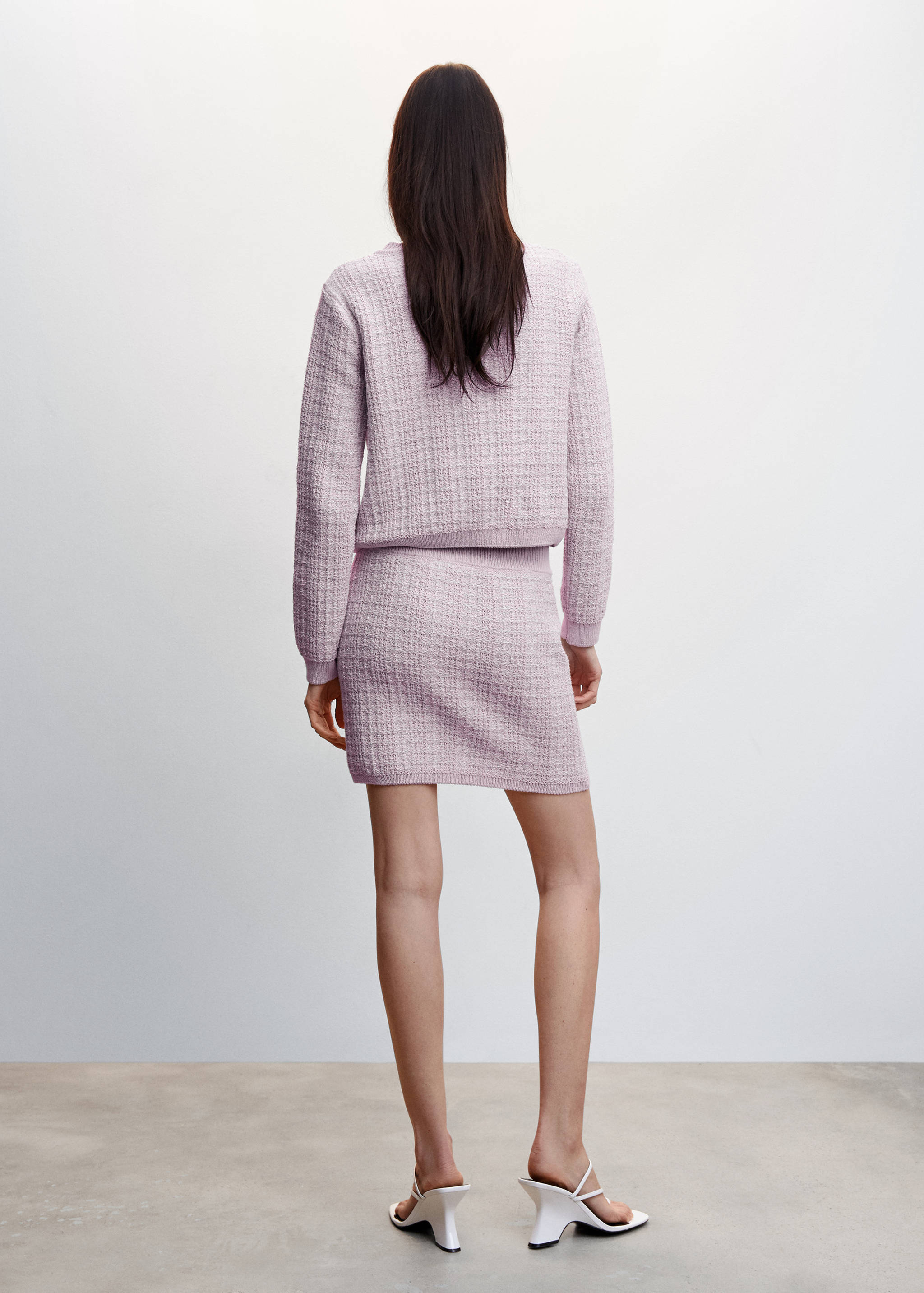 Твидовый кардиган с карманами - Обратная сторона изделия