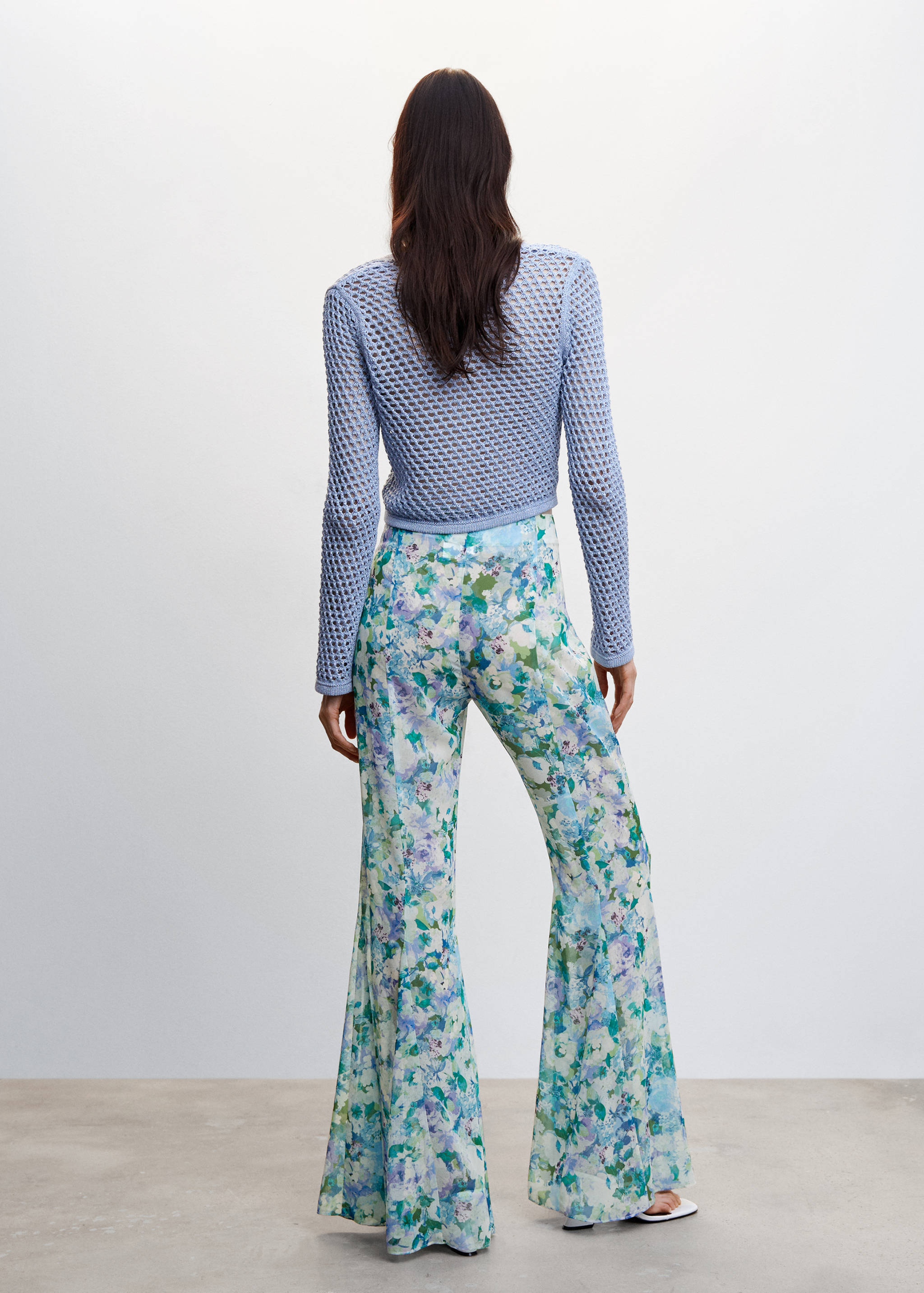 Flared floral-print trousers - Reverse of the article