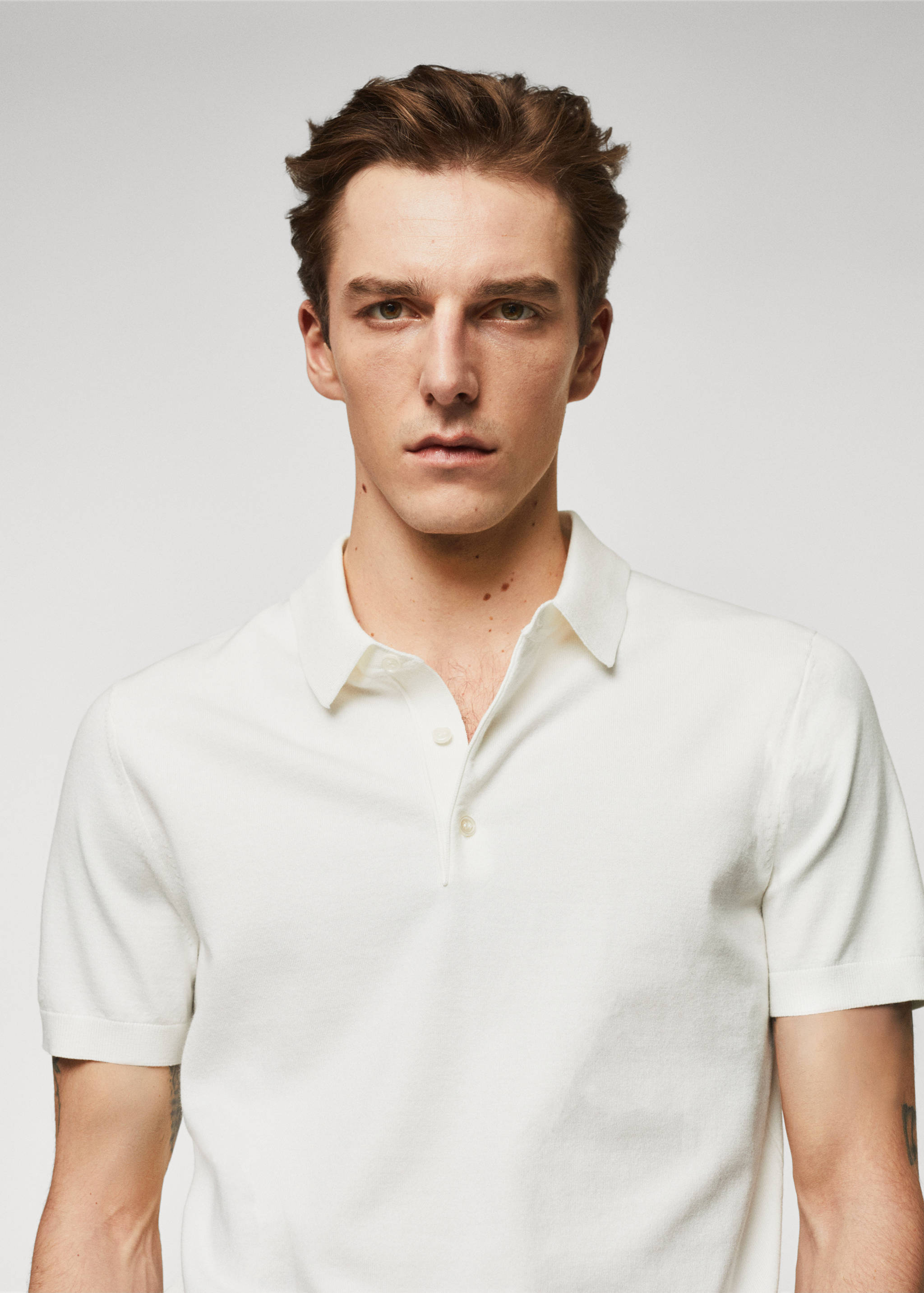 Fine-knit polo shirt - Details of the article 1