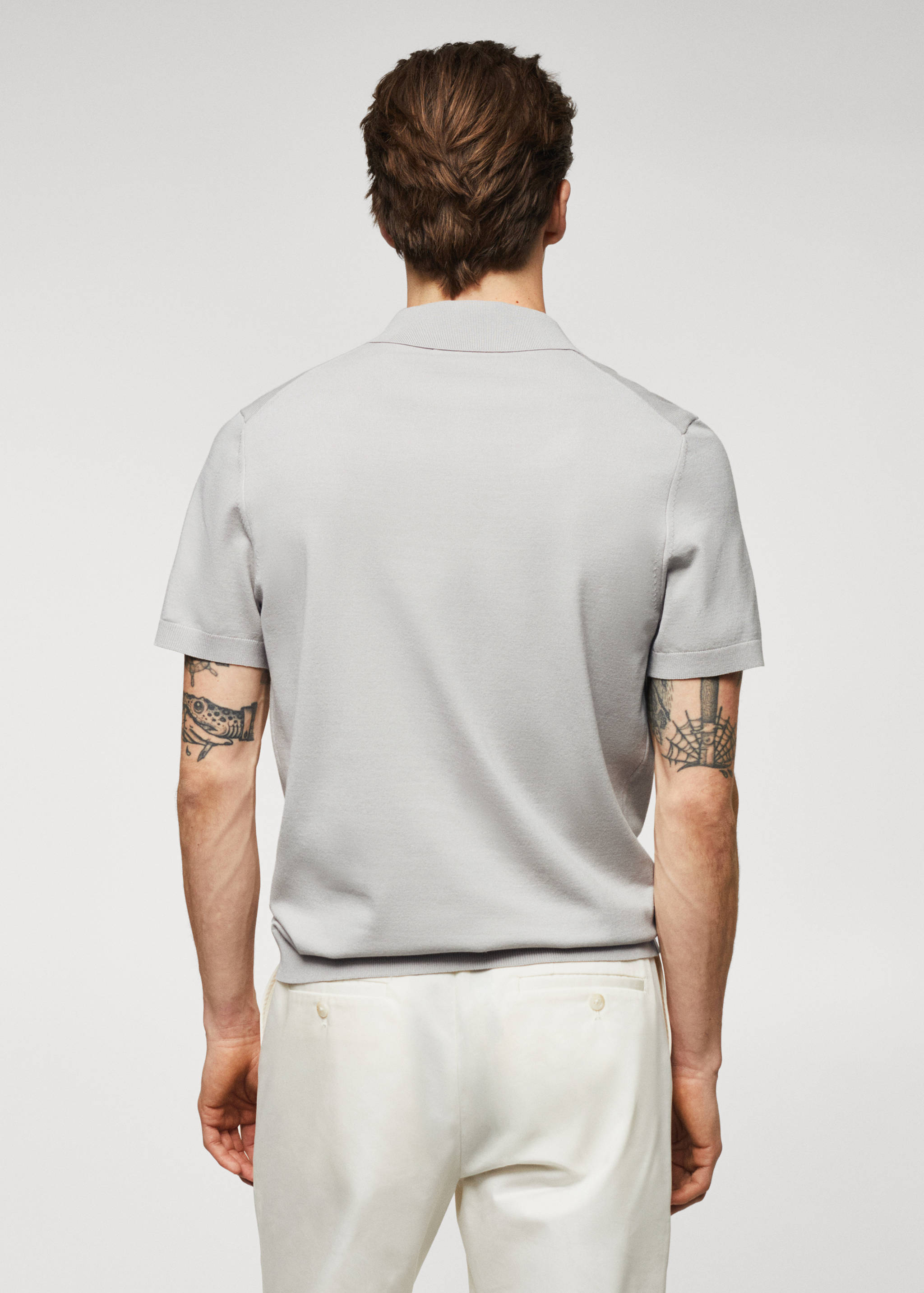 Fine-knit polo shirt - Reverse of the article