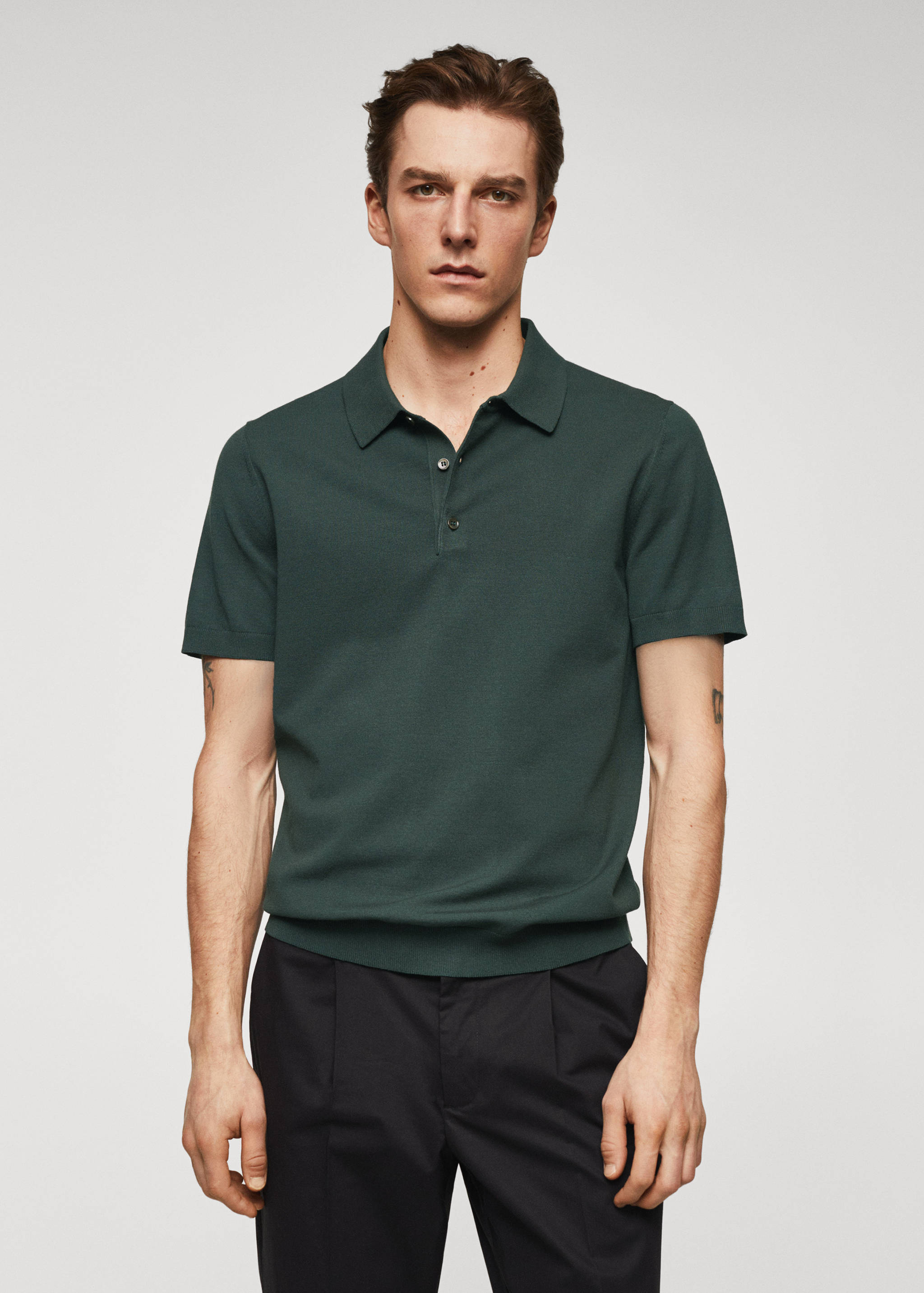 Fine-knit polo shirt - Medium plane