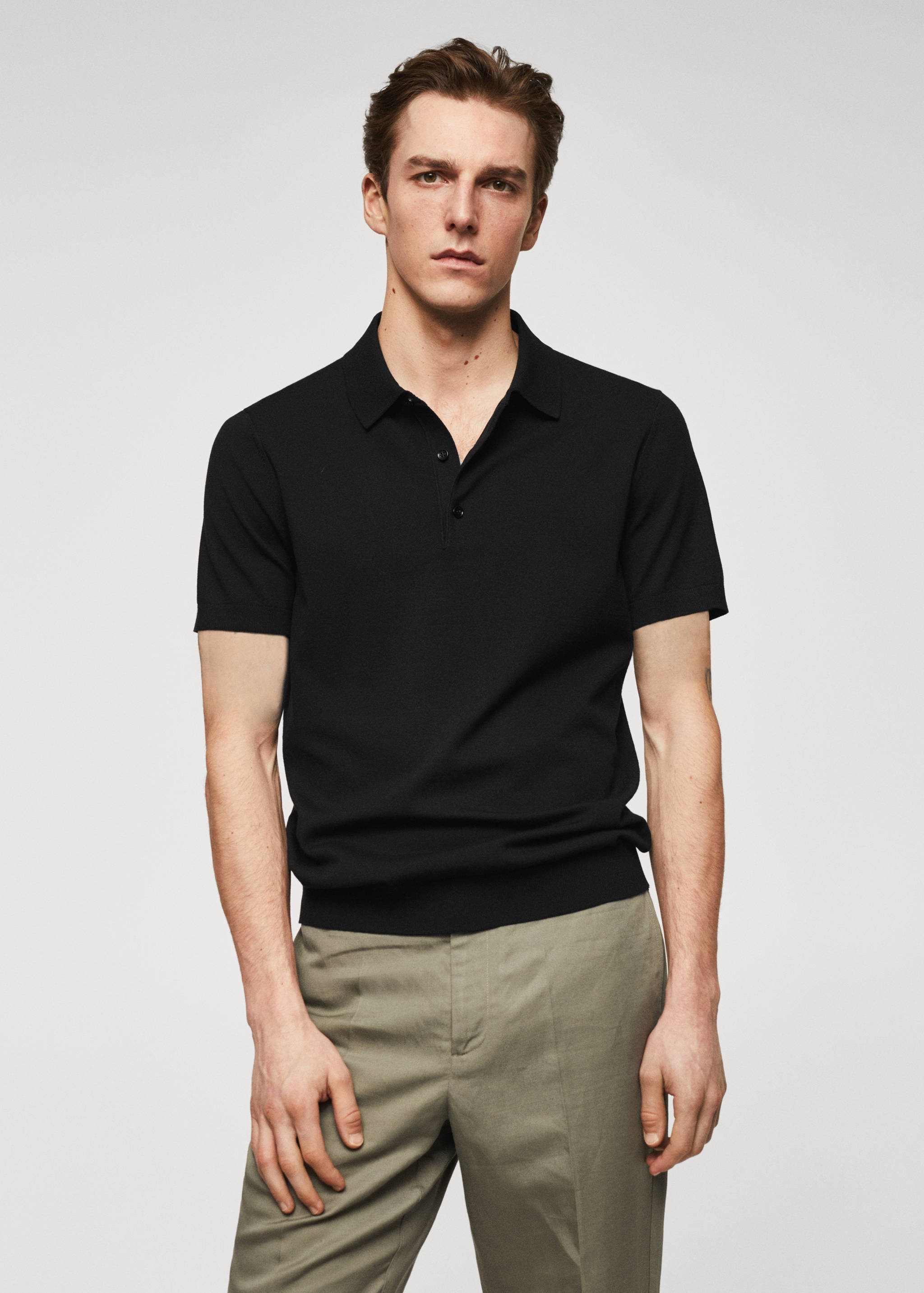 Fine-knit polo shirt - Medium plane