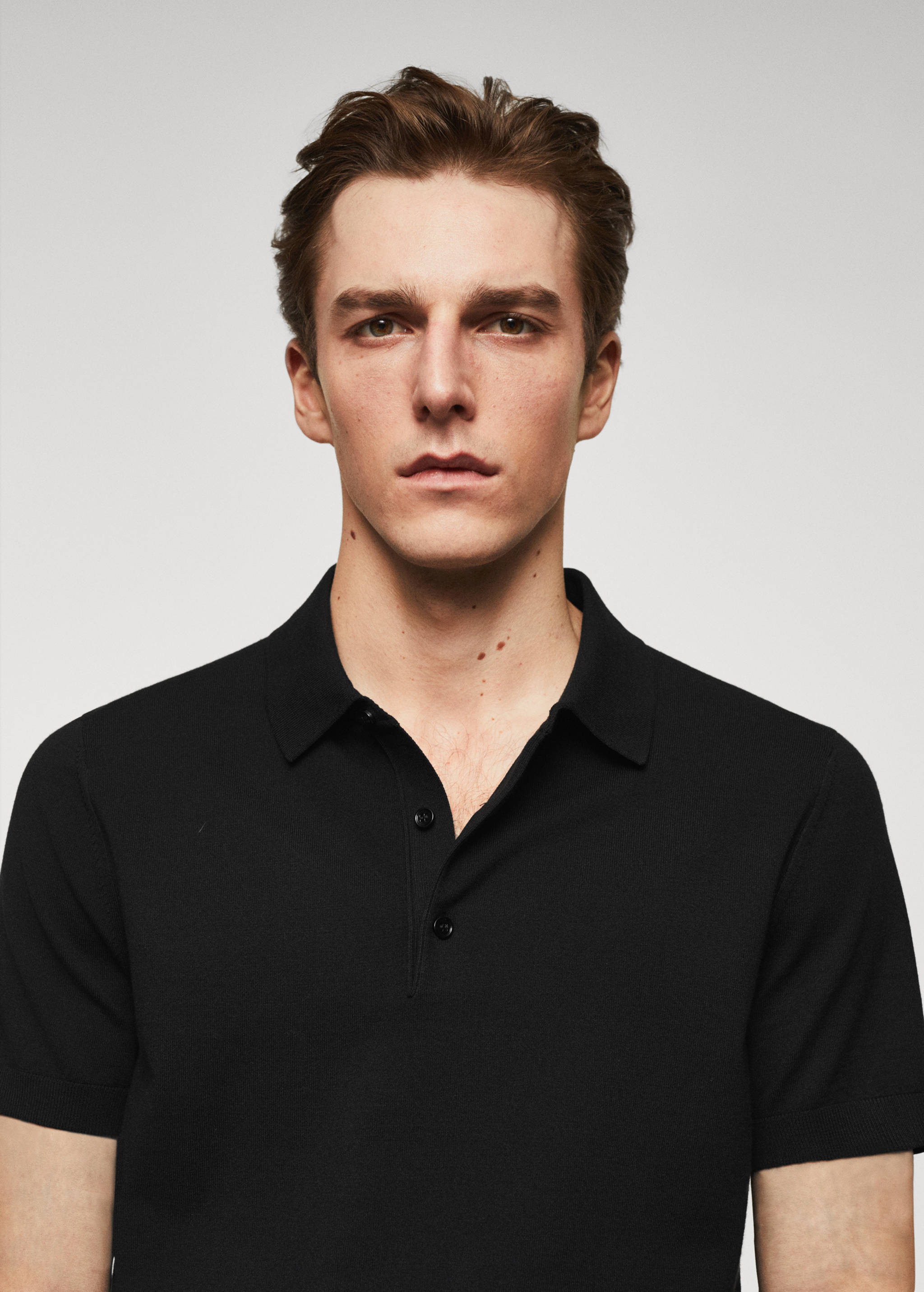 Fine-knit polo shirt - Details of the article 1