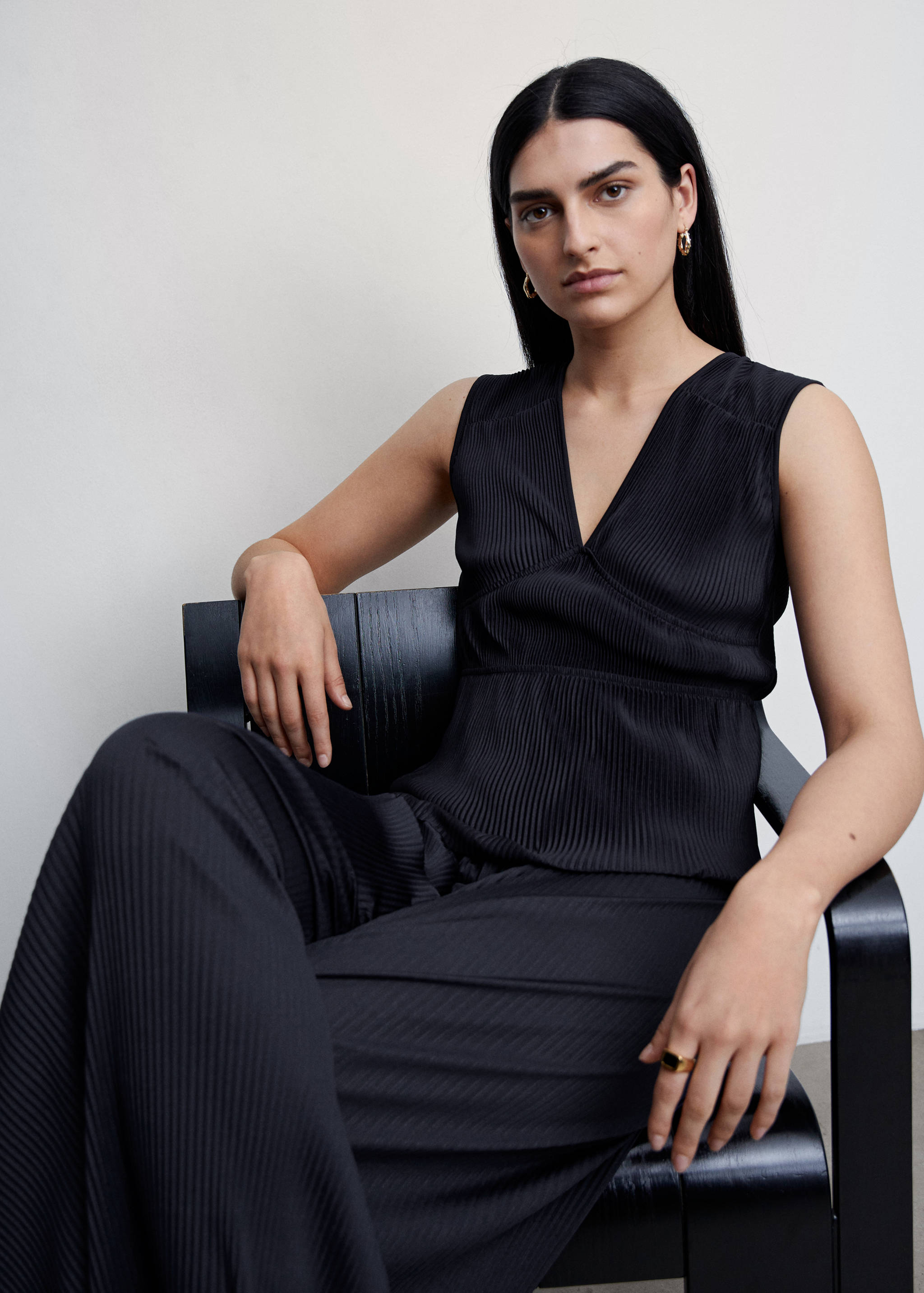 Pleated satin top - Details of the article 2