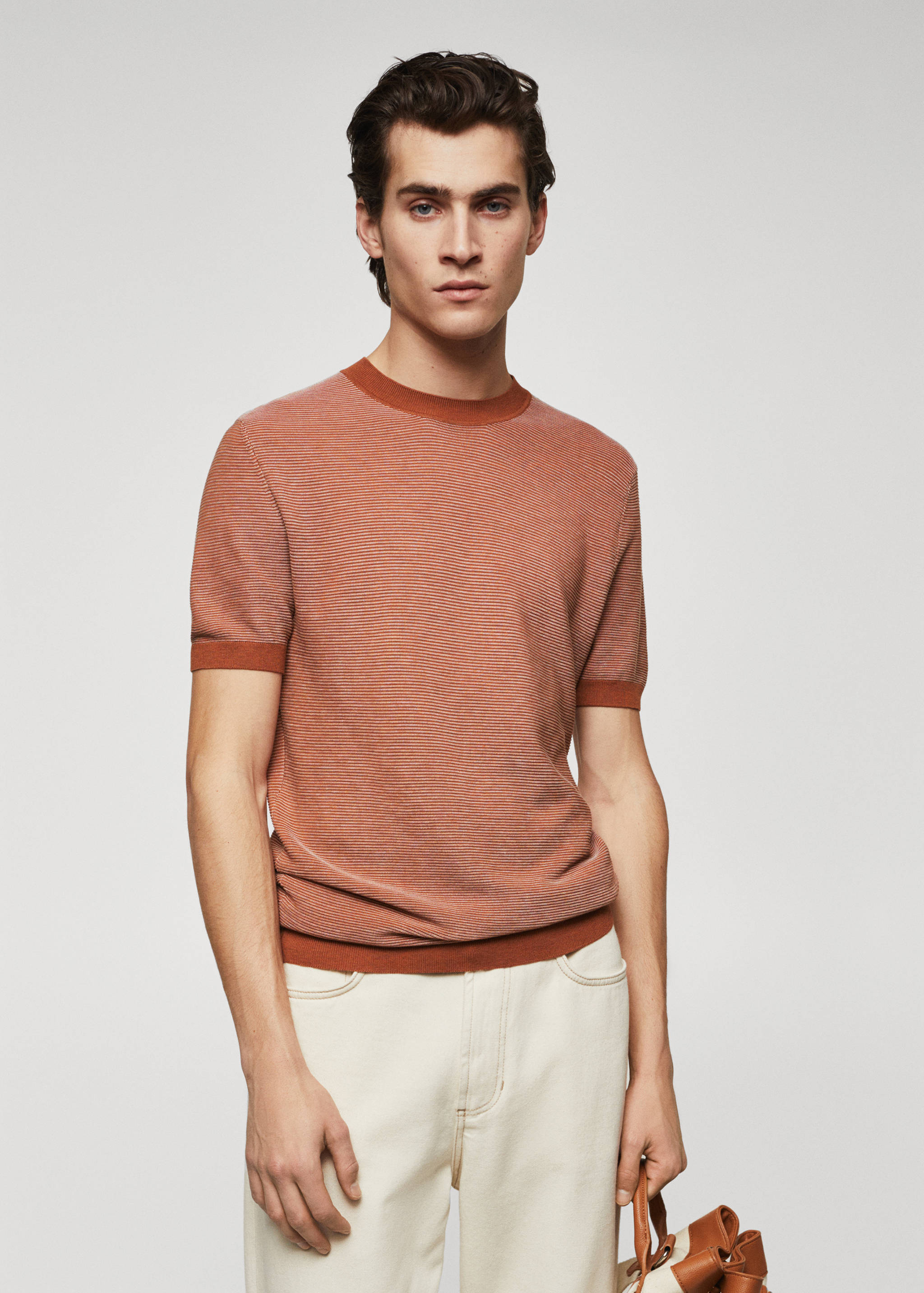 T-shirt maille texturée - Plan moyen