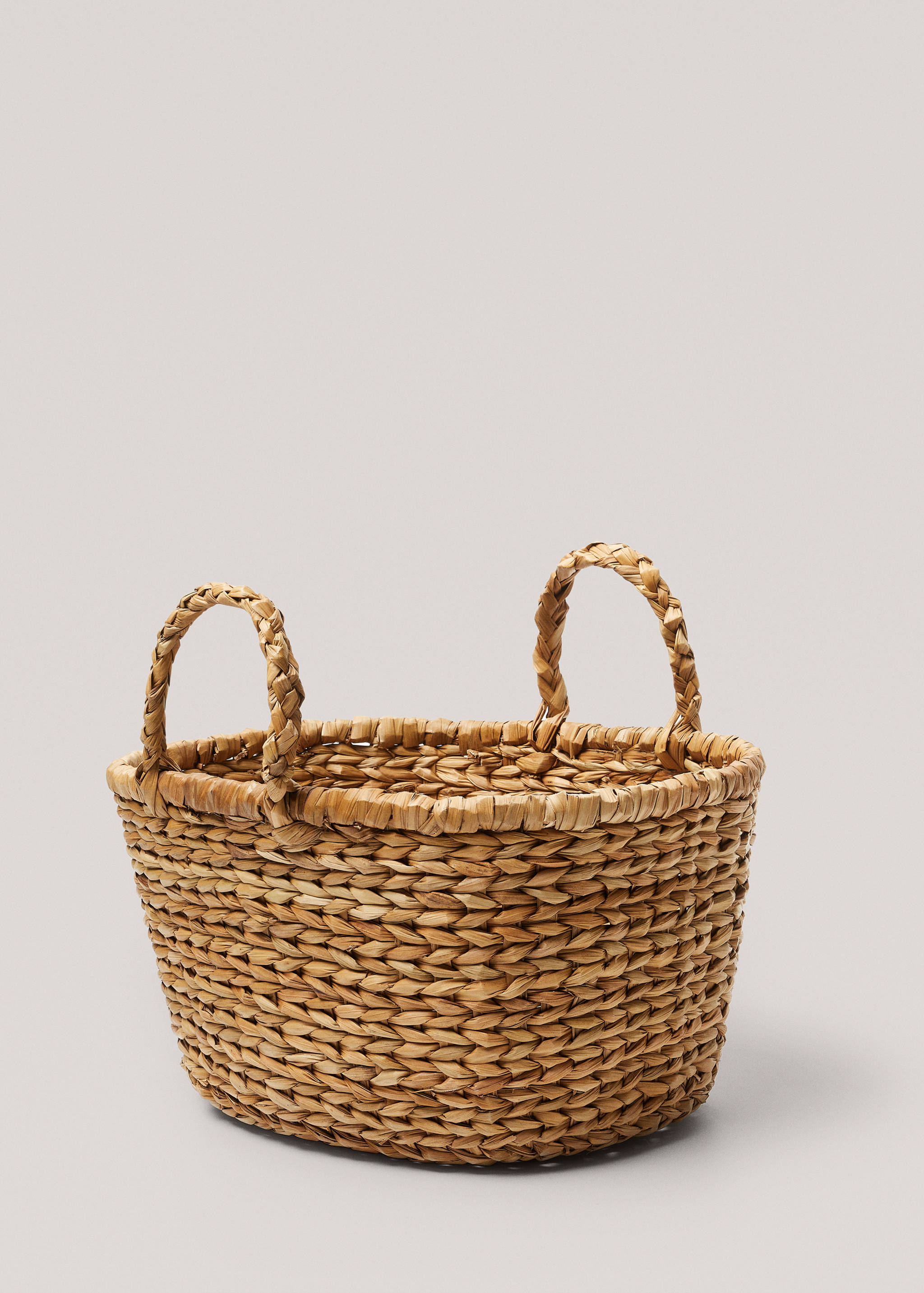 Basket with handles natural fibre 30x30x15cm - Medium plane