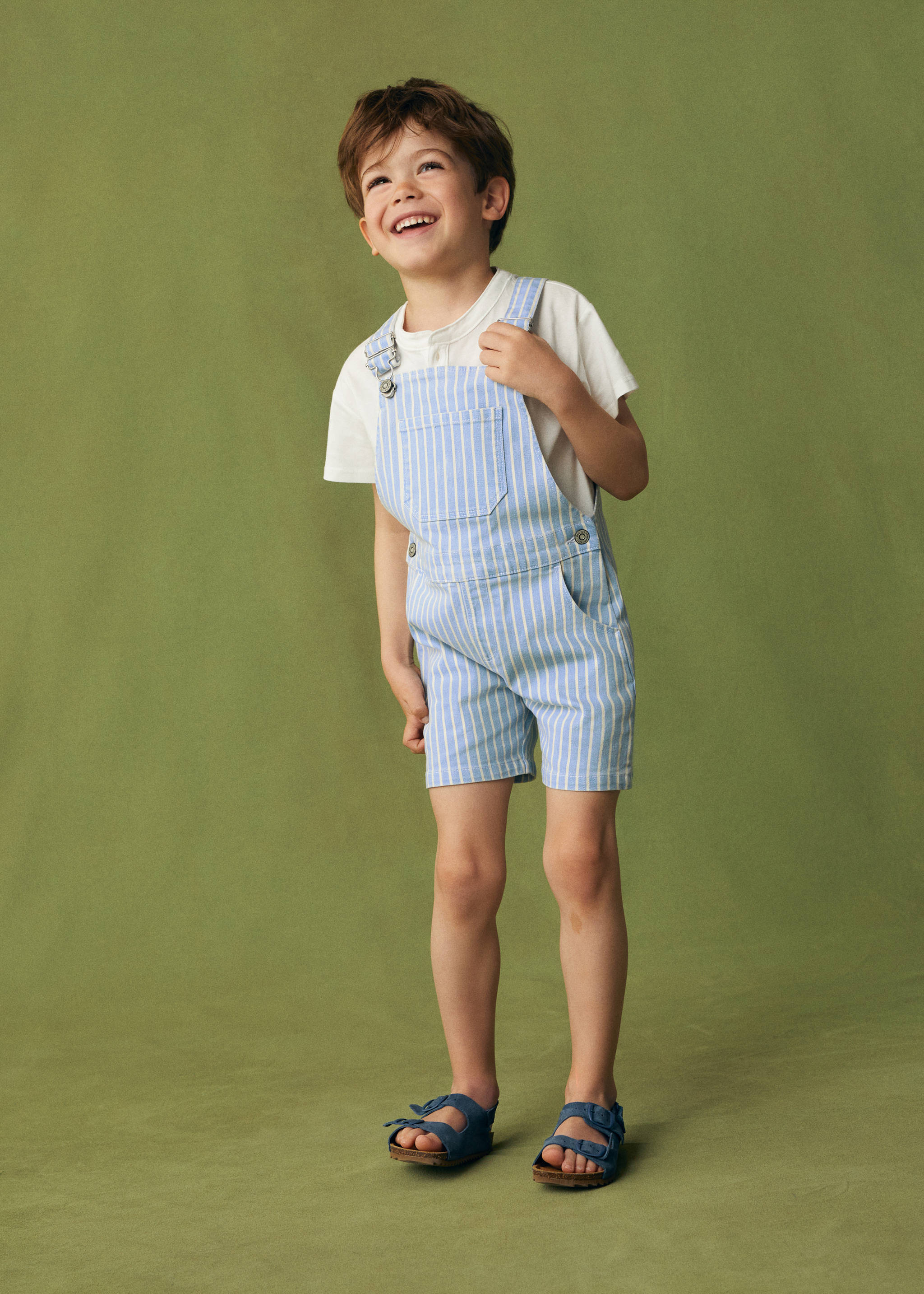 Striped cotton dungarees - General plane