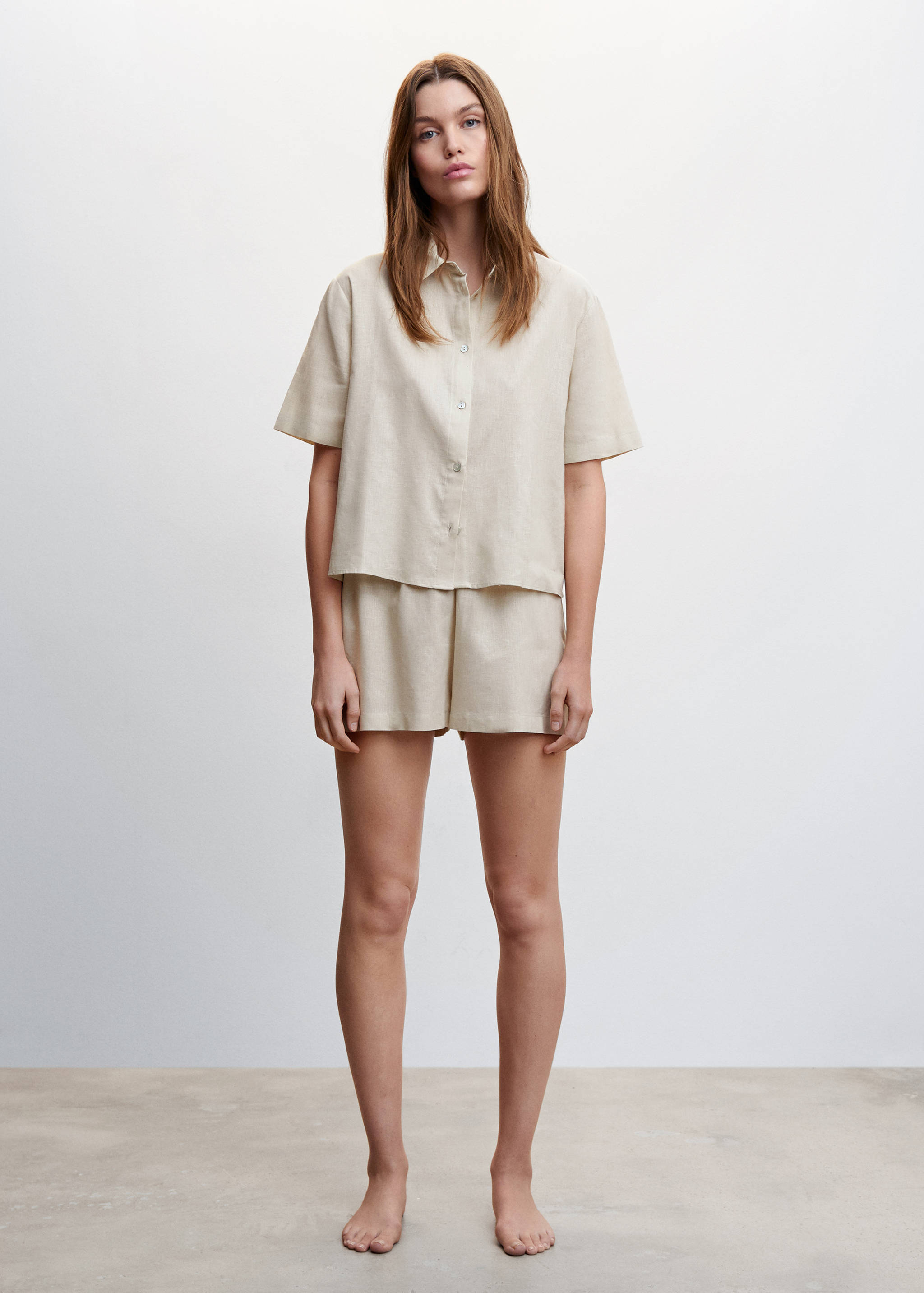 Linen pyjama shorts - General plane