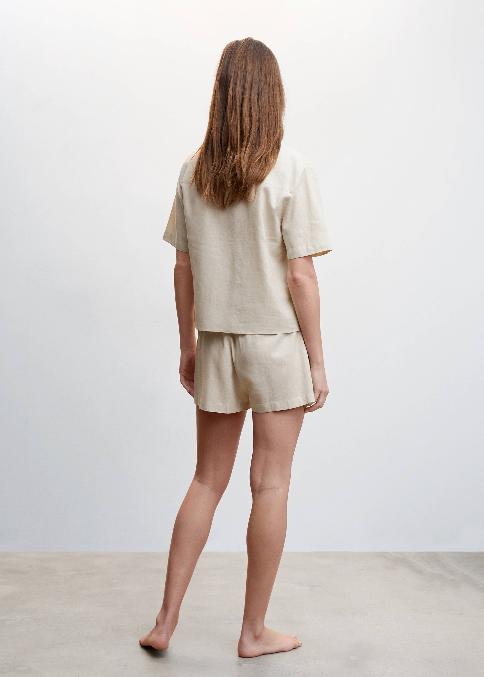 Linen pyjama shorts - Reverse of the article