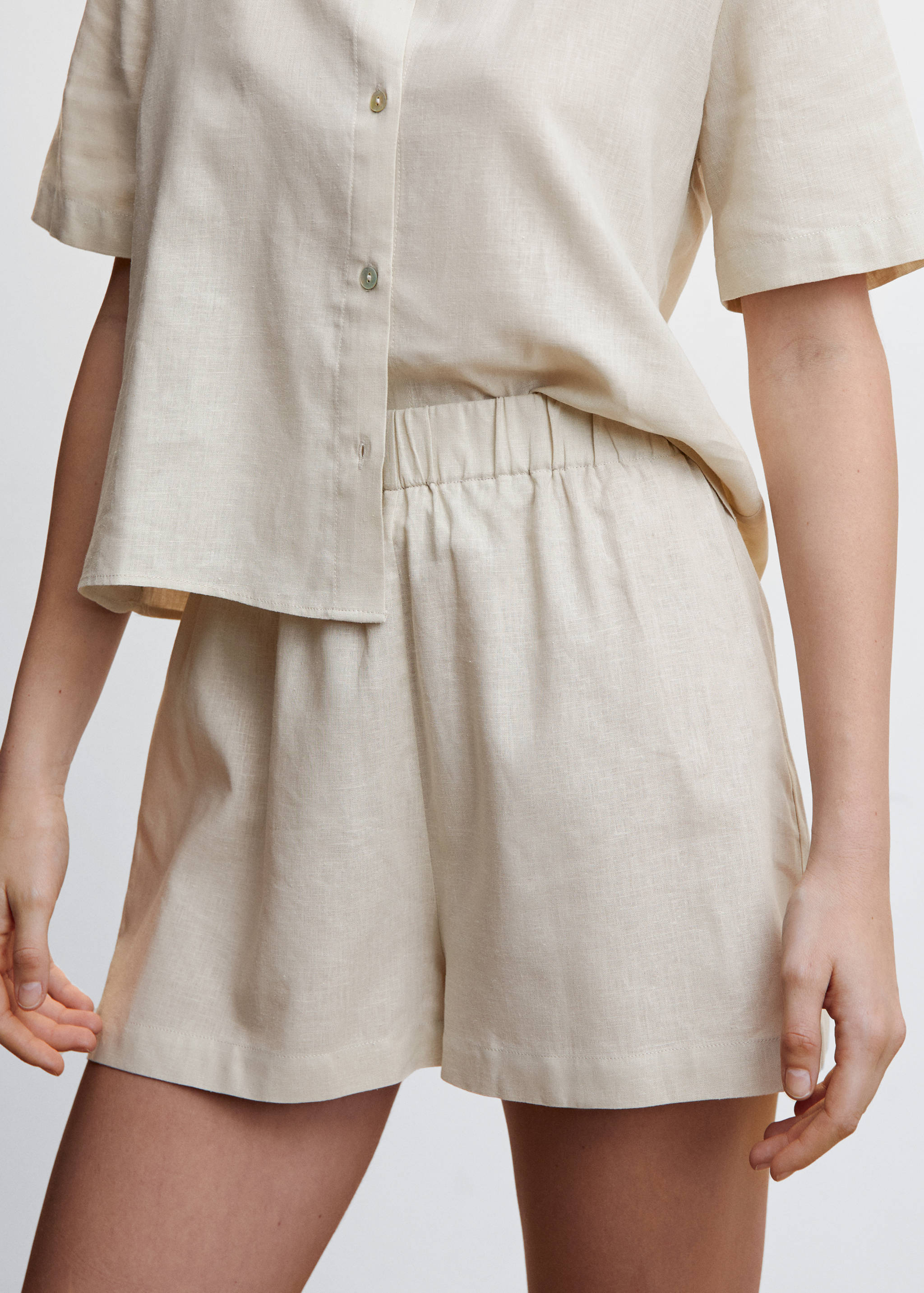 Linen pyjama shorts - Details of the article 1