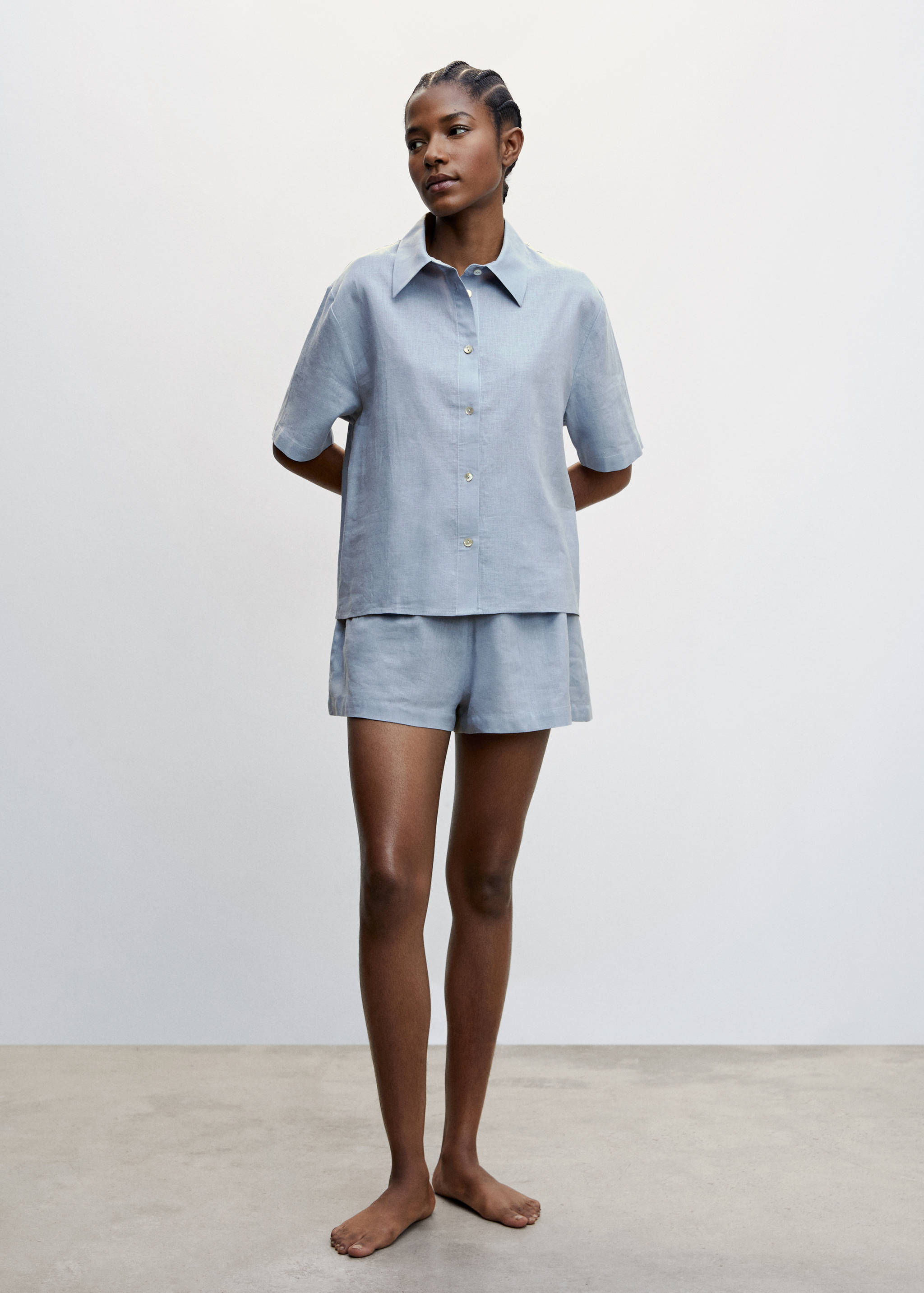 Linen pyjama shorts - General plane