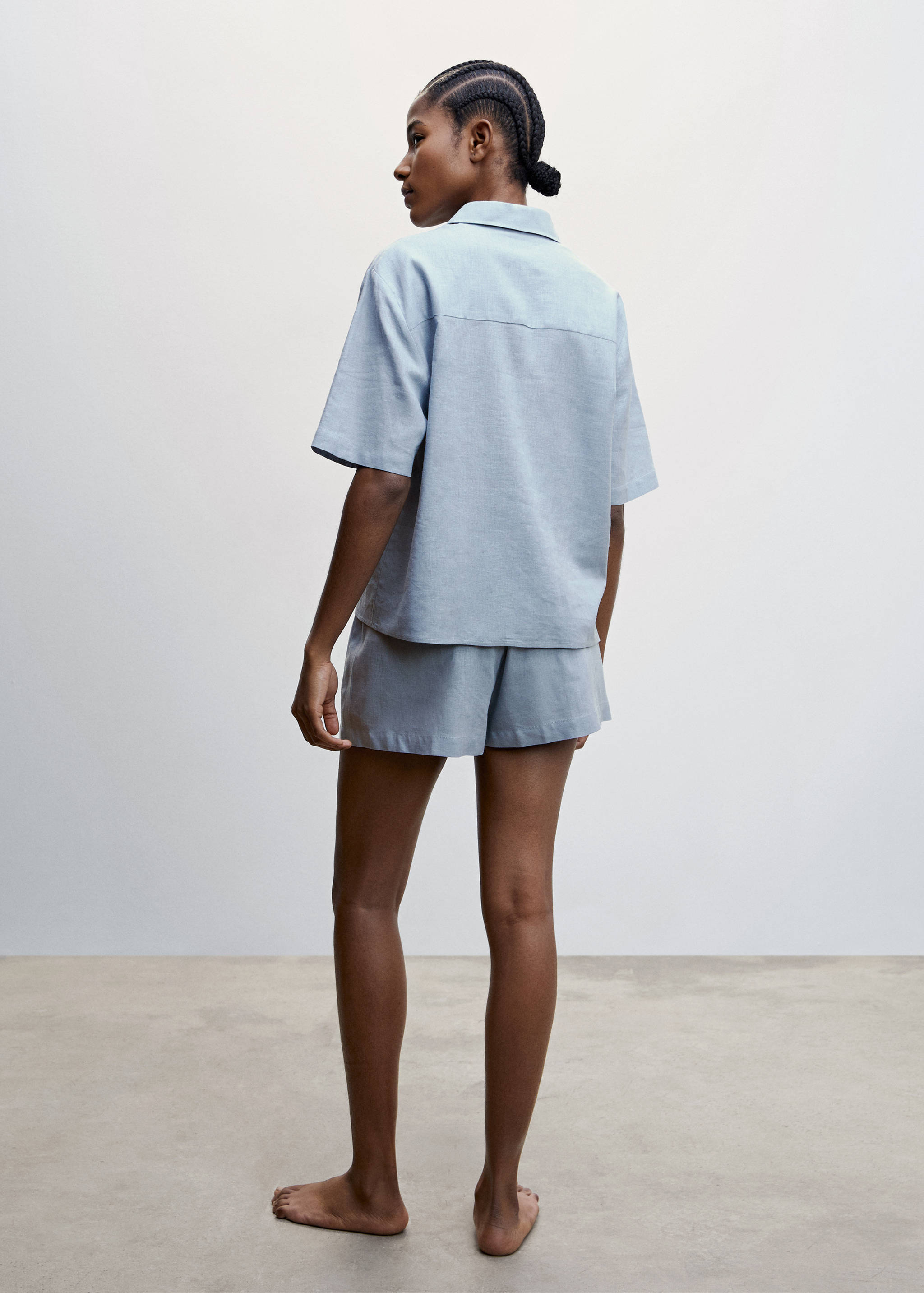 Linen pyjama shorts - Reverse of the article