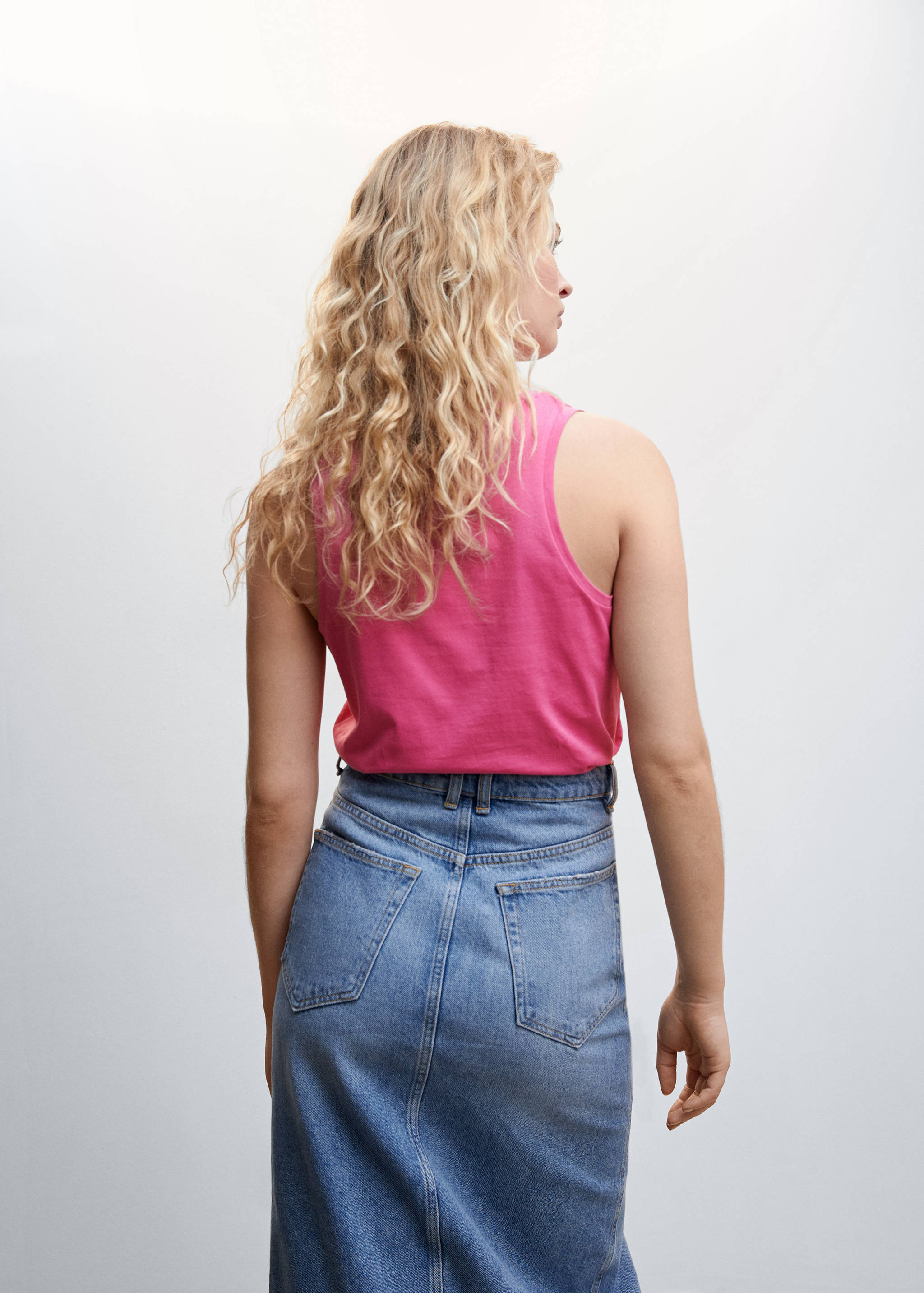 Хлопковый топ на бретельках - Обратная сторона изделия