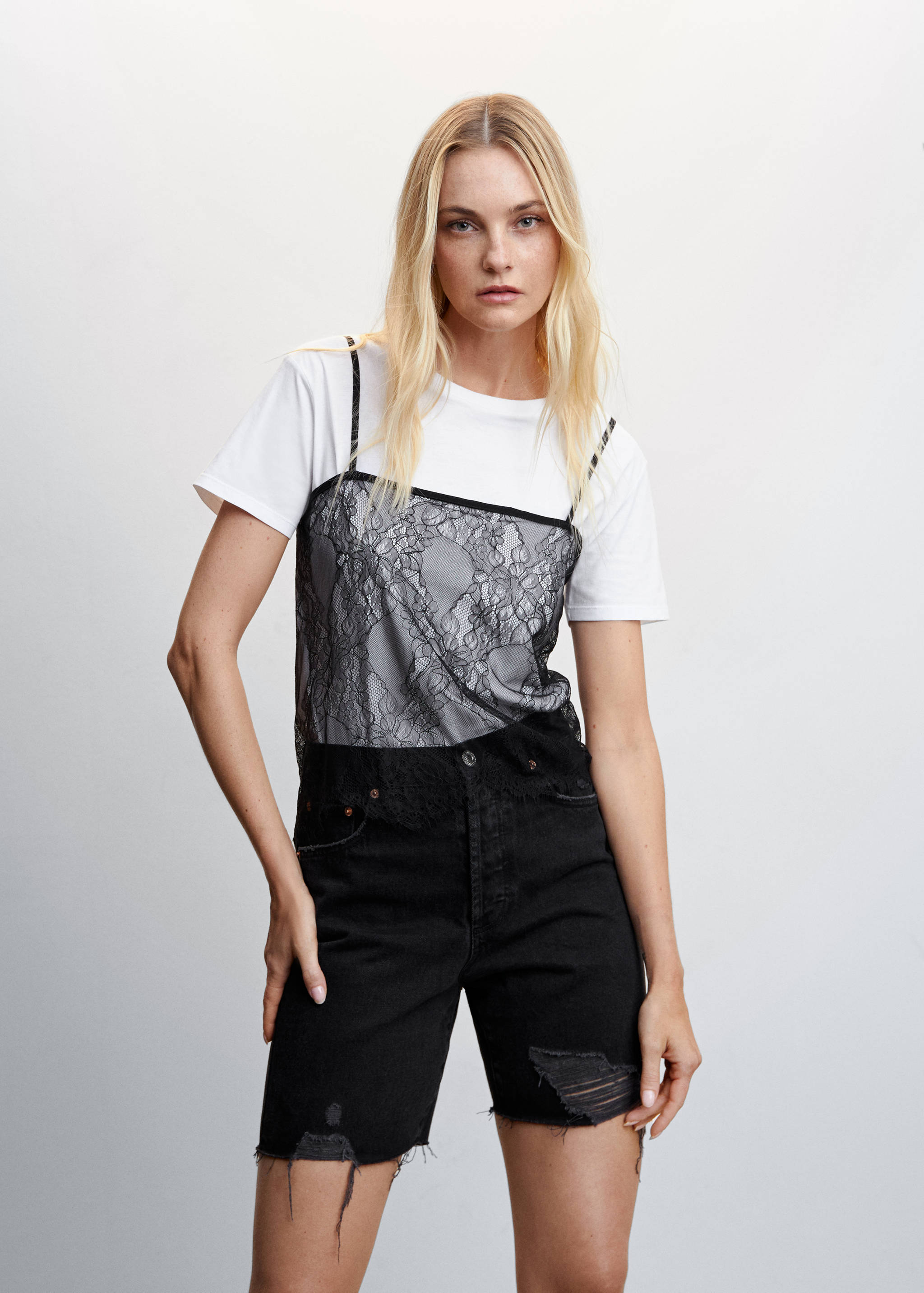 Bermudas vaqueras bajo deshilachado - Detalle del artículo 1