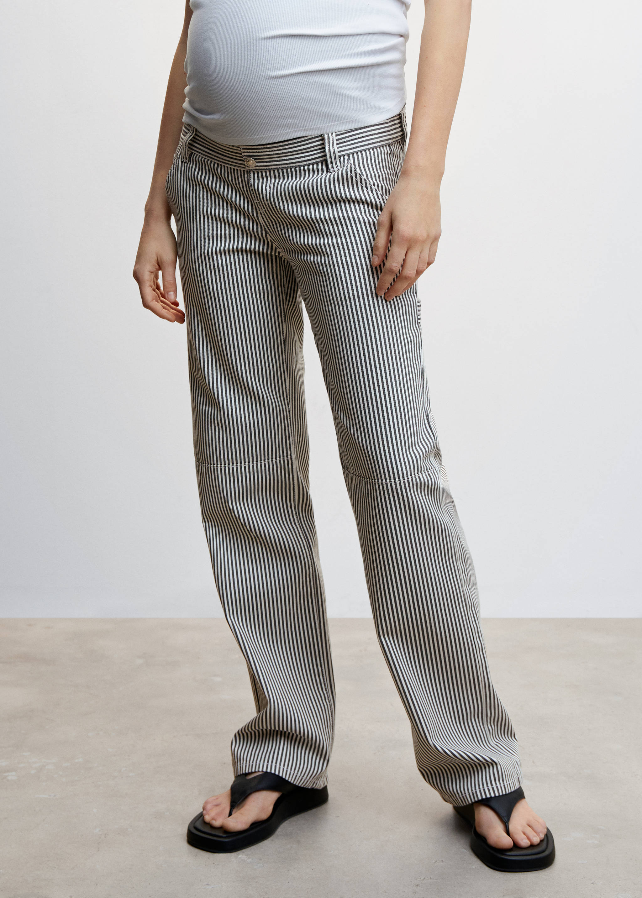 Maternity striped cargo jeans - Medium plane