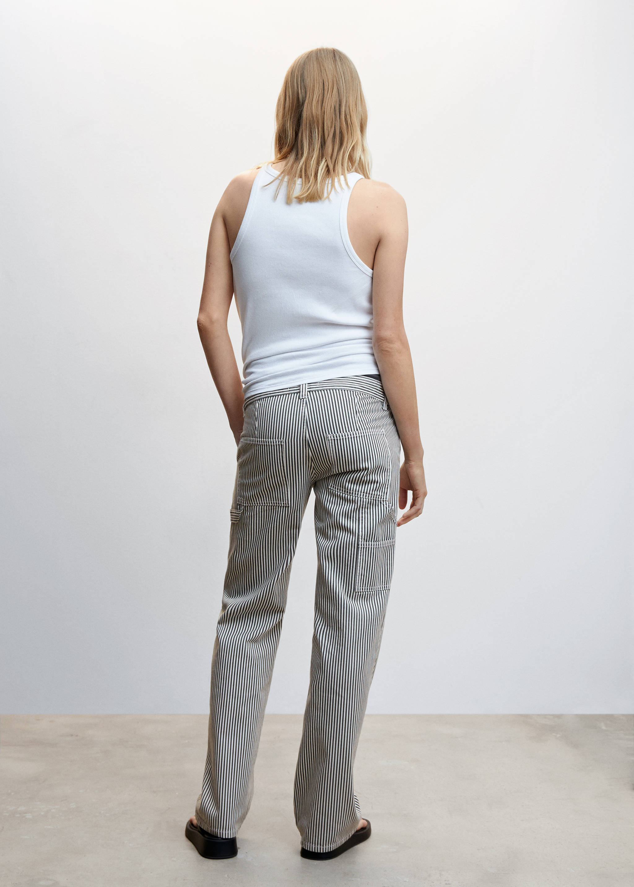 Maternity striped cargo jeans - Reverse of the article