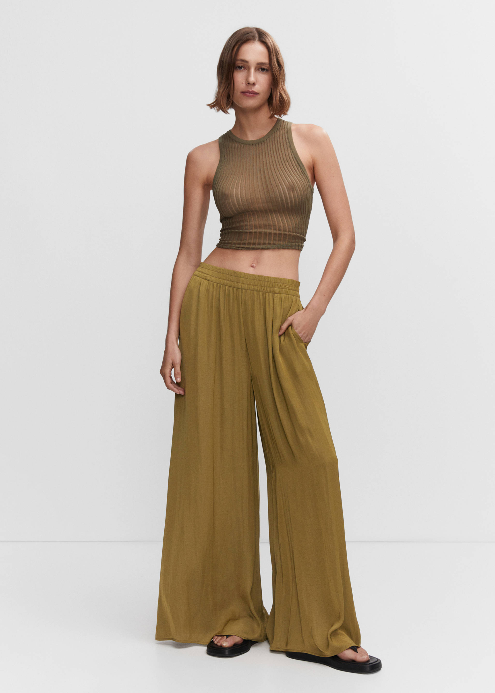 Low-rise palazzo trousers - General plane