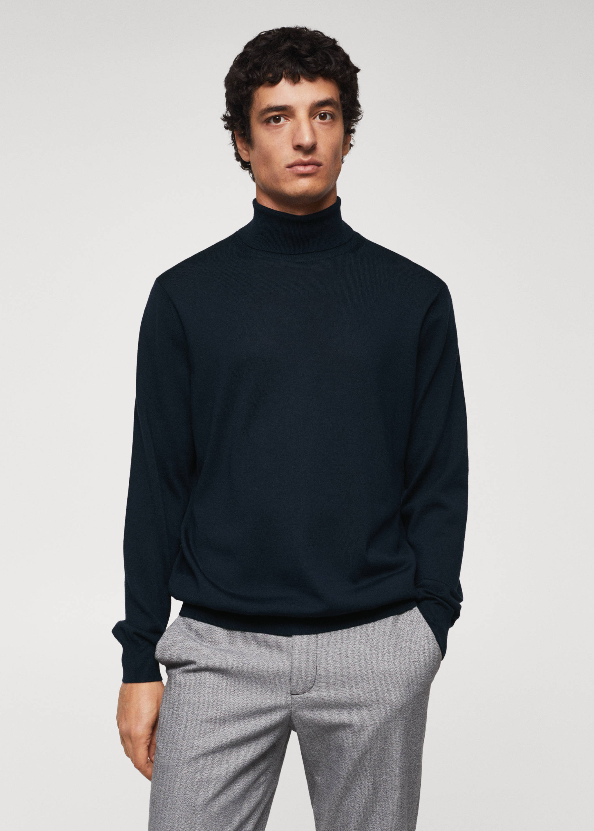 Turtleneck wool sweater - Medium plane