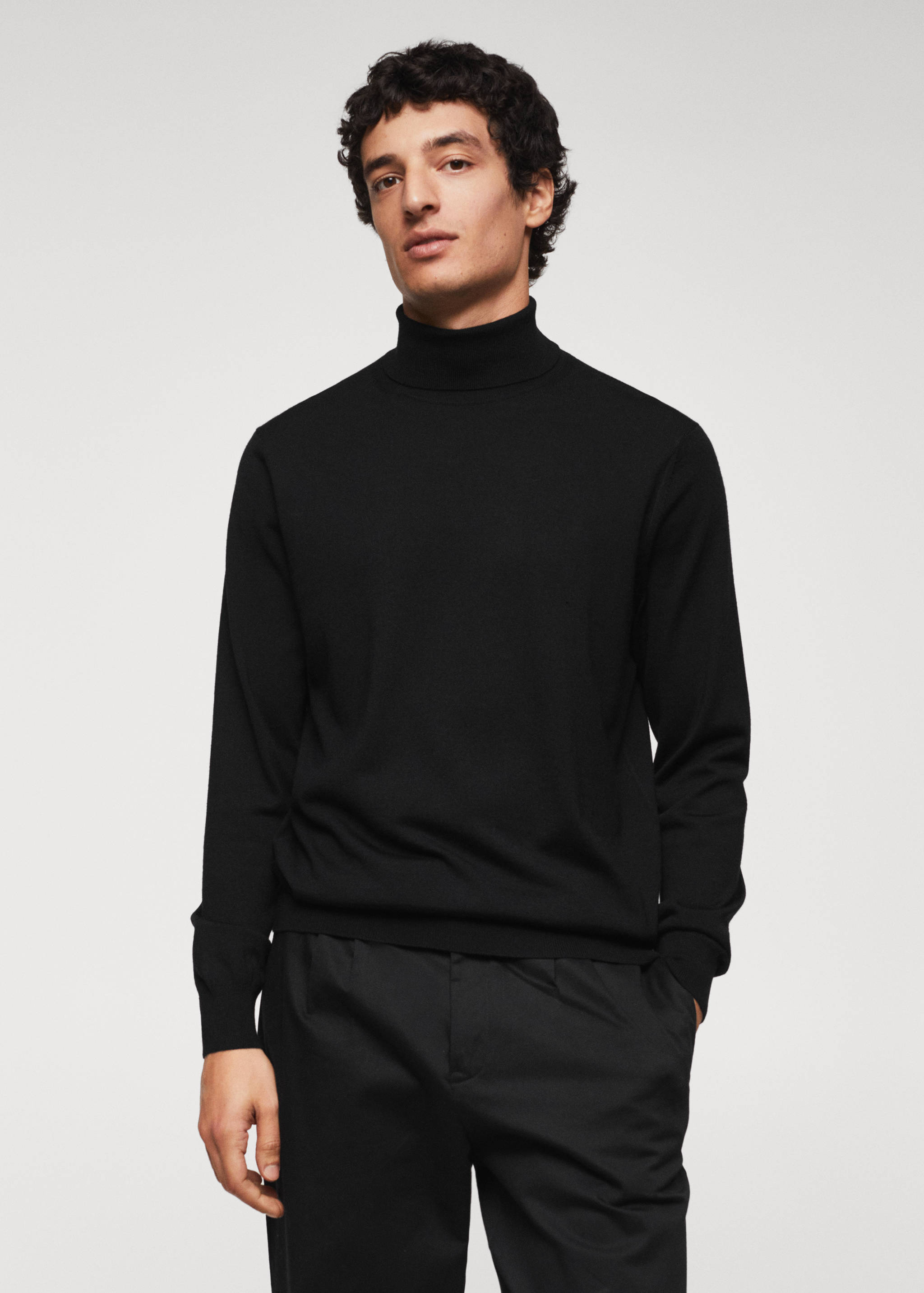 Turtleneck wool sweater - Medium plane