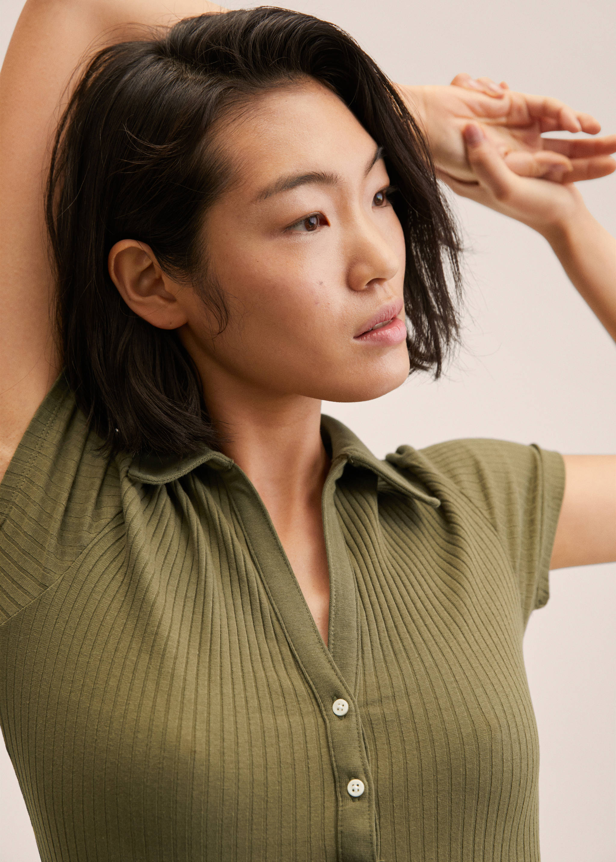 Robe midi maille côtelée - Détail de l'article 1