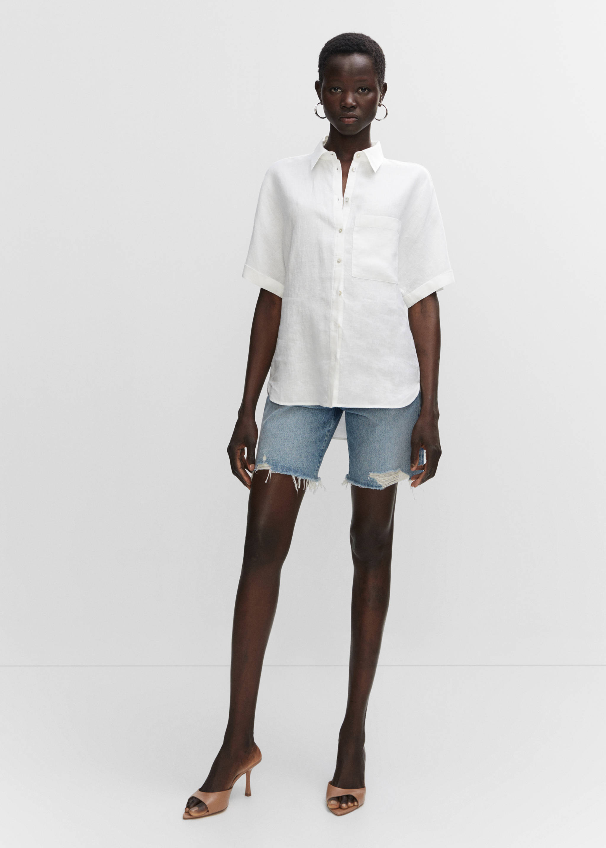 Pocket linen shirt - General plane