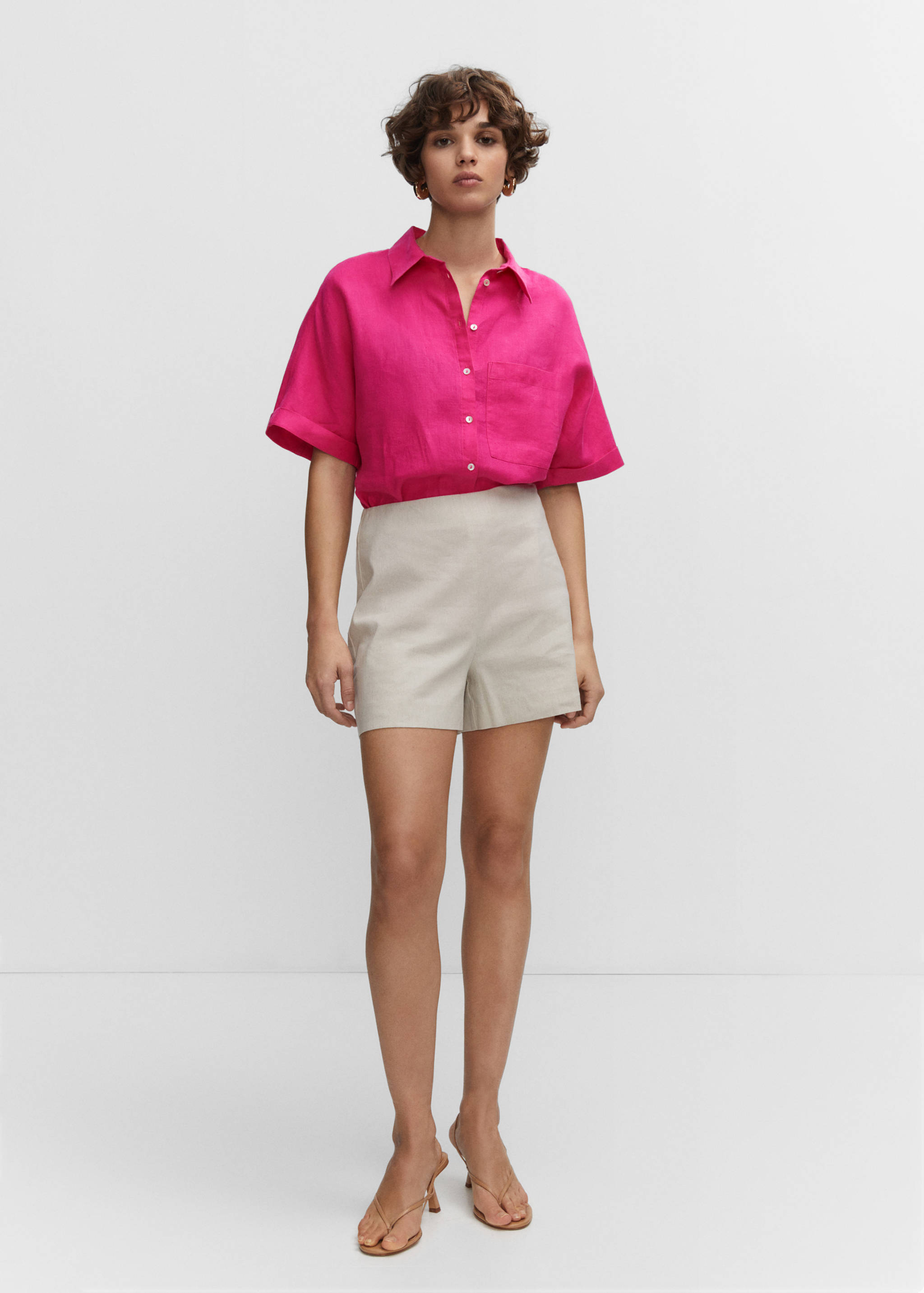 Pocket linen shirt - General plane