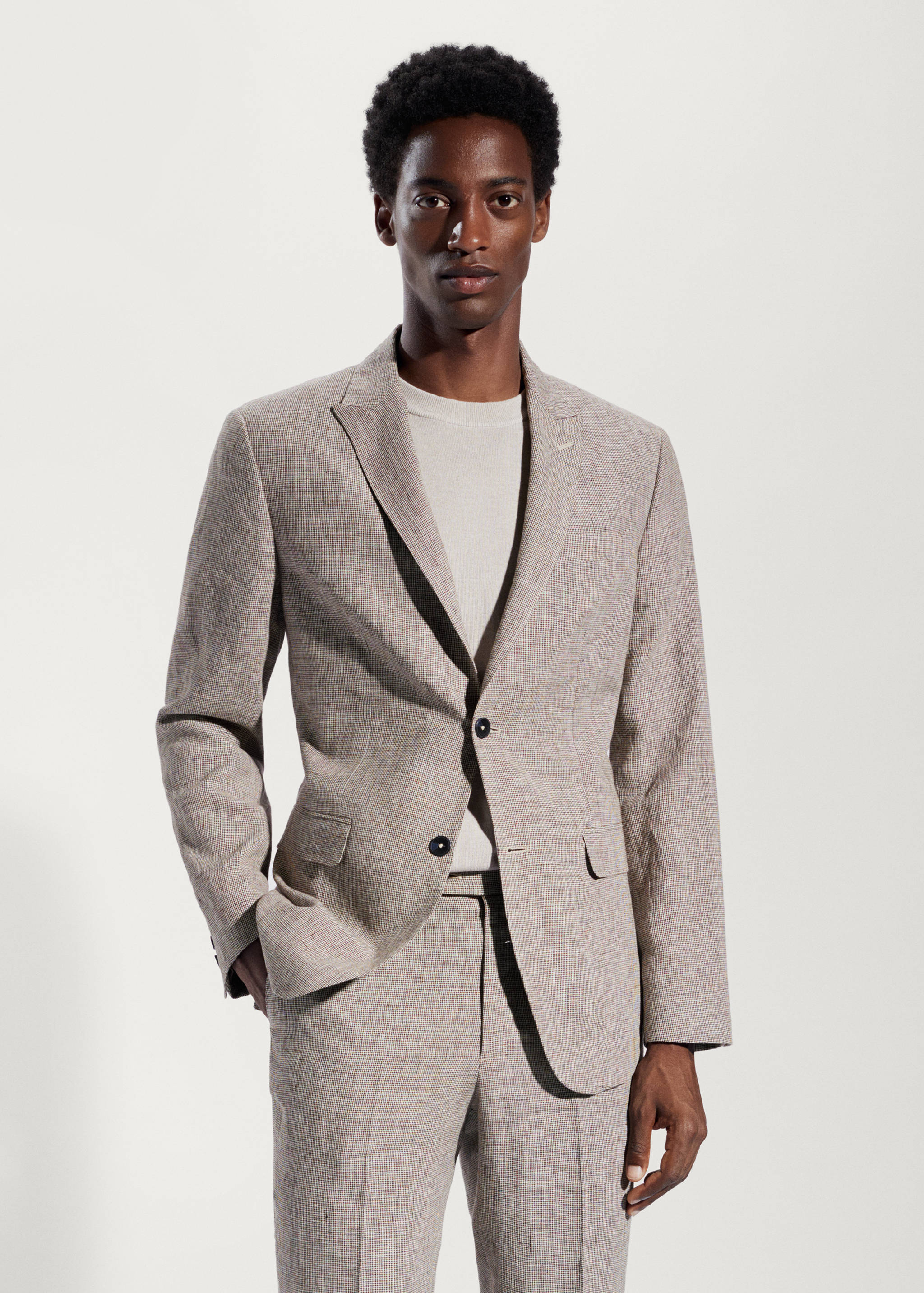 Veste costume 100 % lin - Plan moyen